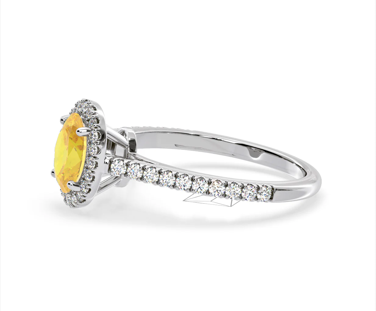 Georgina Yellow Lab Diamond Oval Halo 1.60ct Ring in 18K White Gold - Elara Collection - Image 22