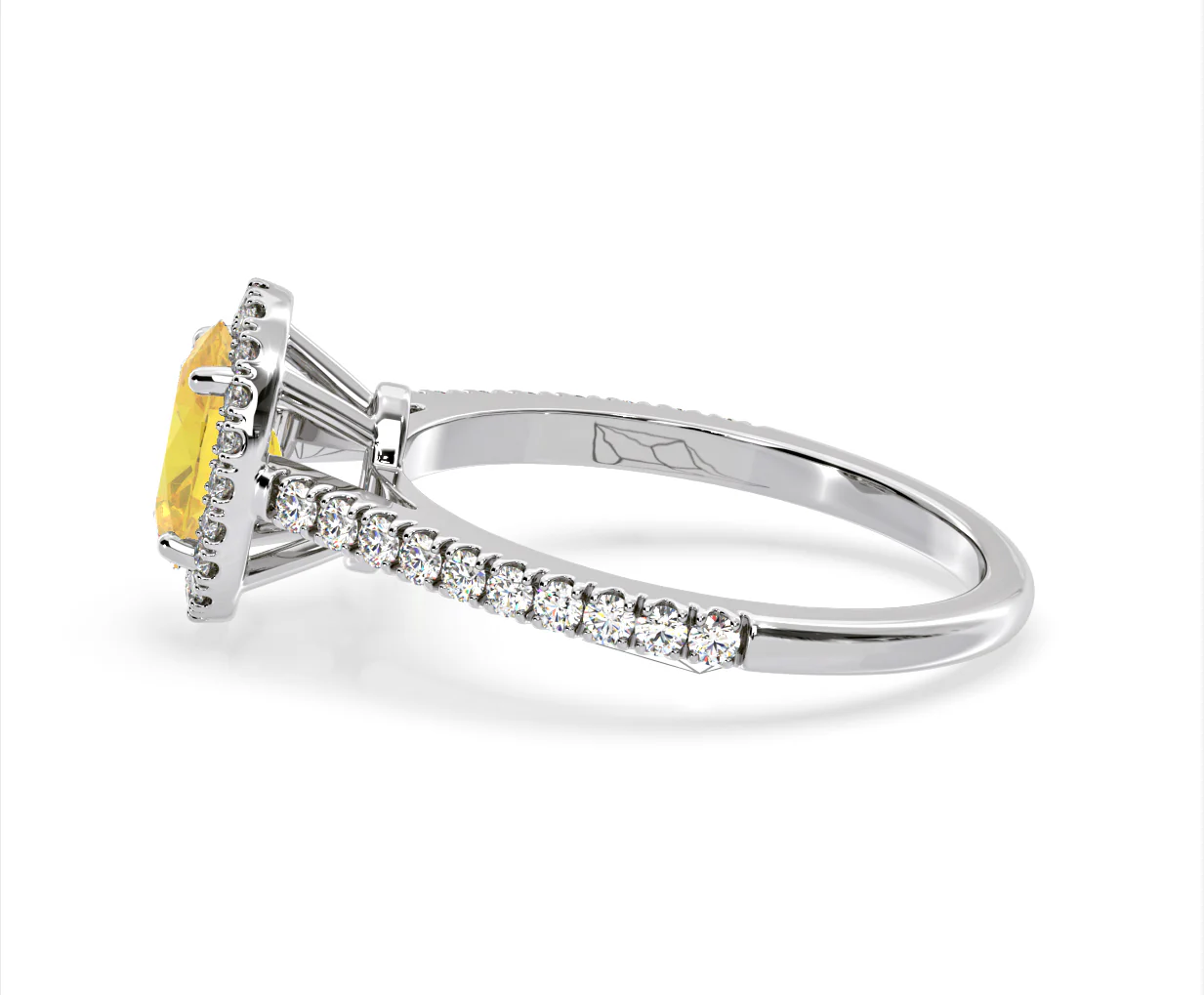 Georgina Yellow Lab Diamond Oval Halo 1.60ct Ring in 18K White Gold - Elara Collection - Image 27