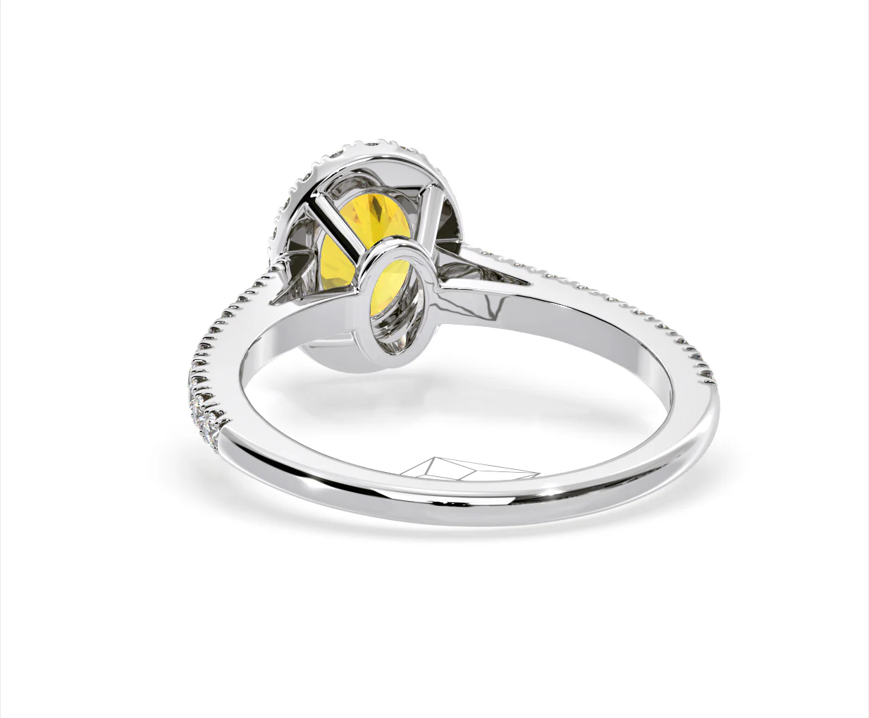 Georgina Yellow Lab Diamond Oval Halo 1.60ct Ring in 18K White Gold - Elara Collection - Image 43
