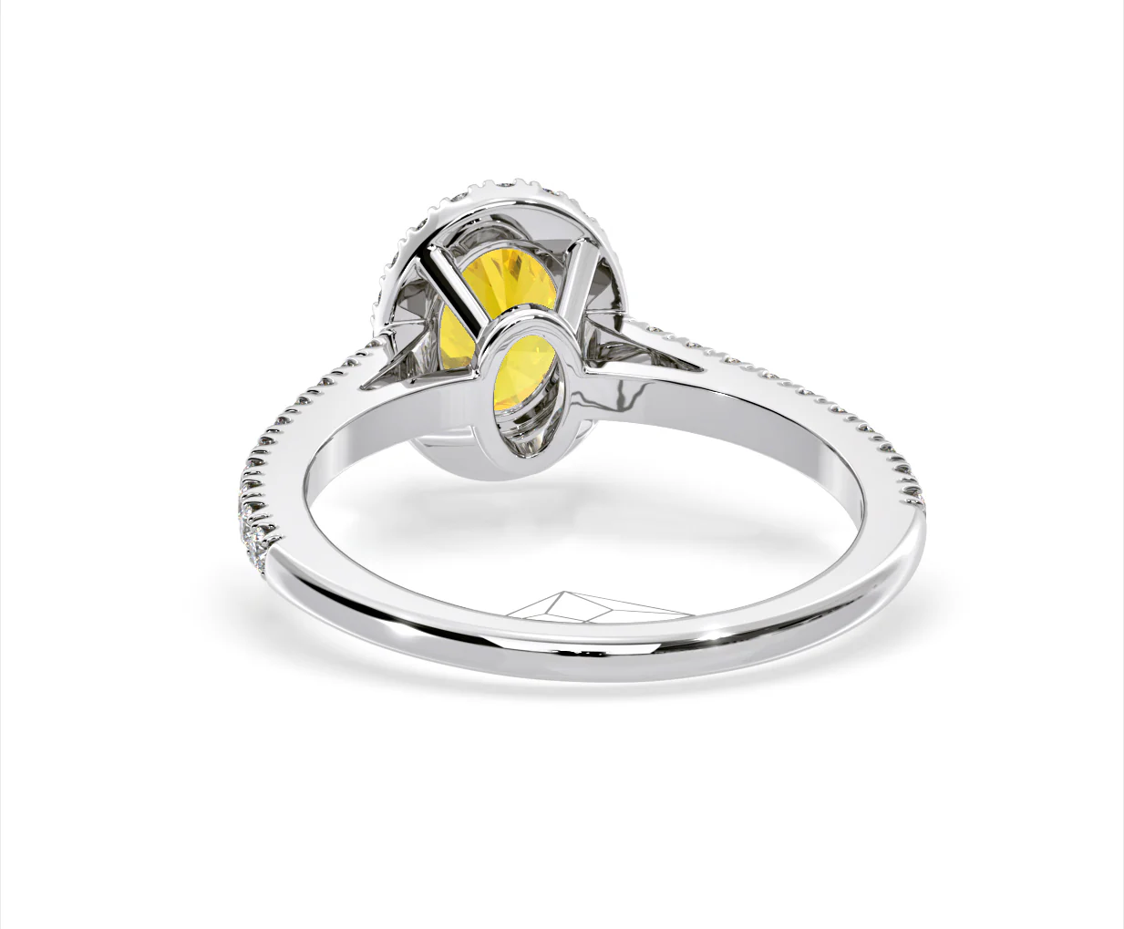 Georgina Yellow Lab Diamond Oval Halo 1.60ct Ring in 18K White Gold - Elara Collection - Image 44