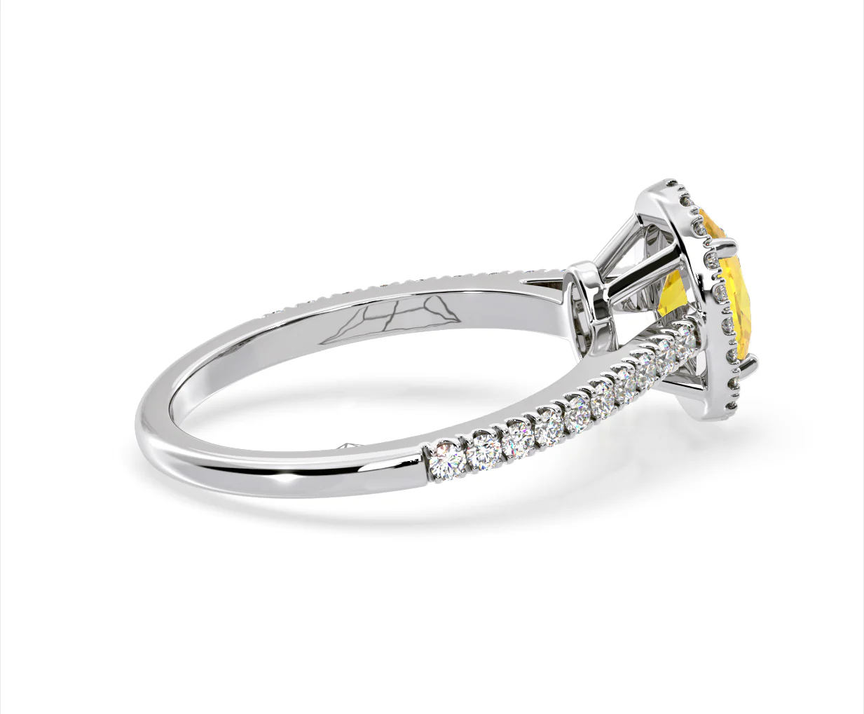 Georgina Yellow Lab Diamond Oval Halo 1.60ct Ring in 18K White Gold - Elara Collection - Image 62