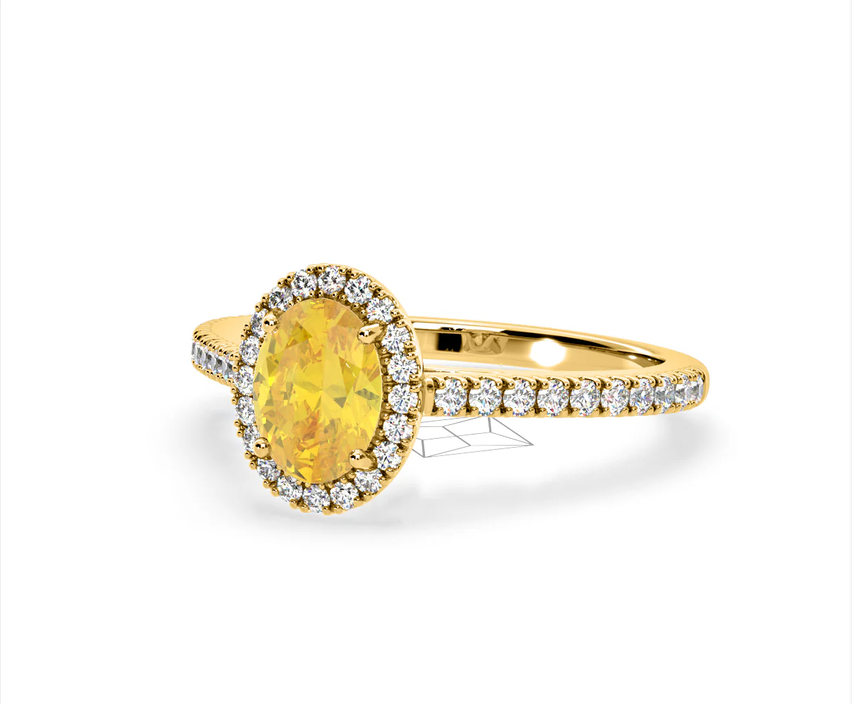 Georgina Yellow Lab Diamond Oval Halo 1.60ct Ring in 18K Yellow Gold - Elara Collection - Image 12