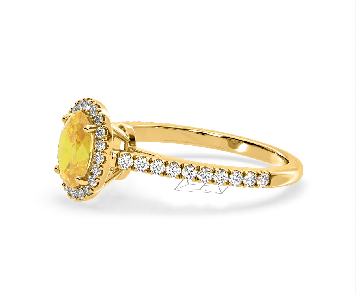 Georgina Yellow Lab Diamond Oval Halo 1.60ct Ring in 18K Yellow Gold - Elara Collection - Image 20