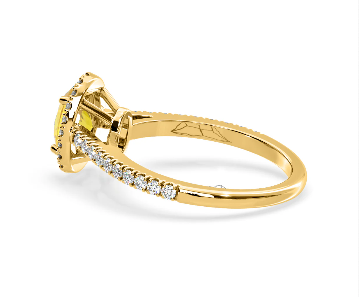 Georgina Yellow Lab Diamond Oval Halo 1.60ct Ring in 18K Yellow Gold - Elara Collection - Image 32