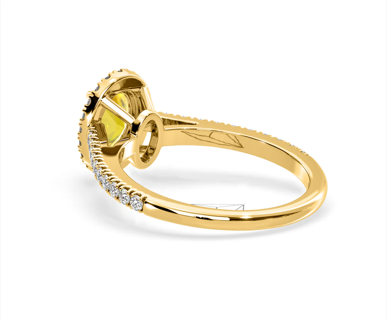 Georgina Yellow Lab Diamond Oval Halo 1.60ct Ring in 18K Yellow Gold - Elara Collection - Image 37