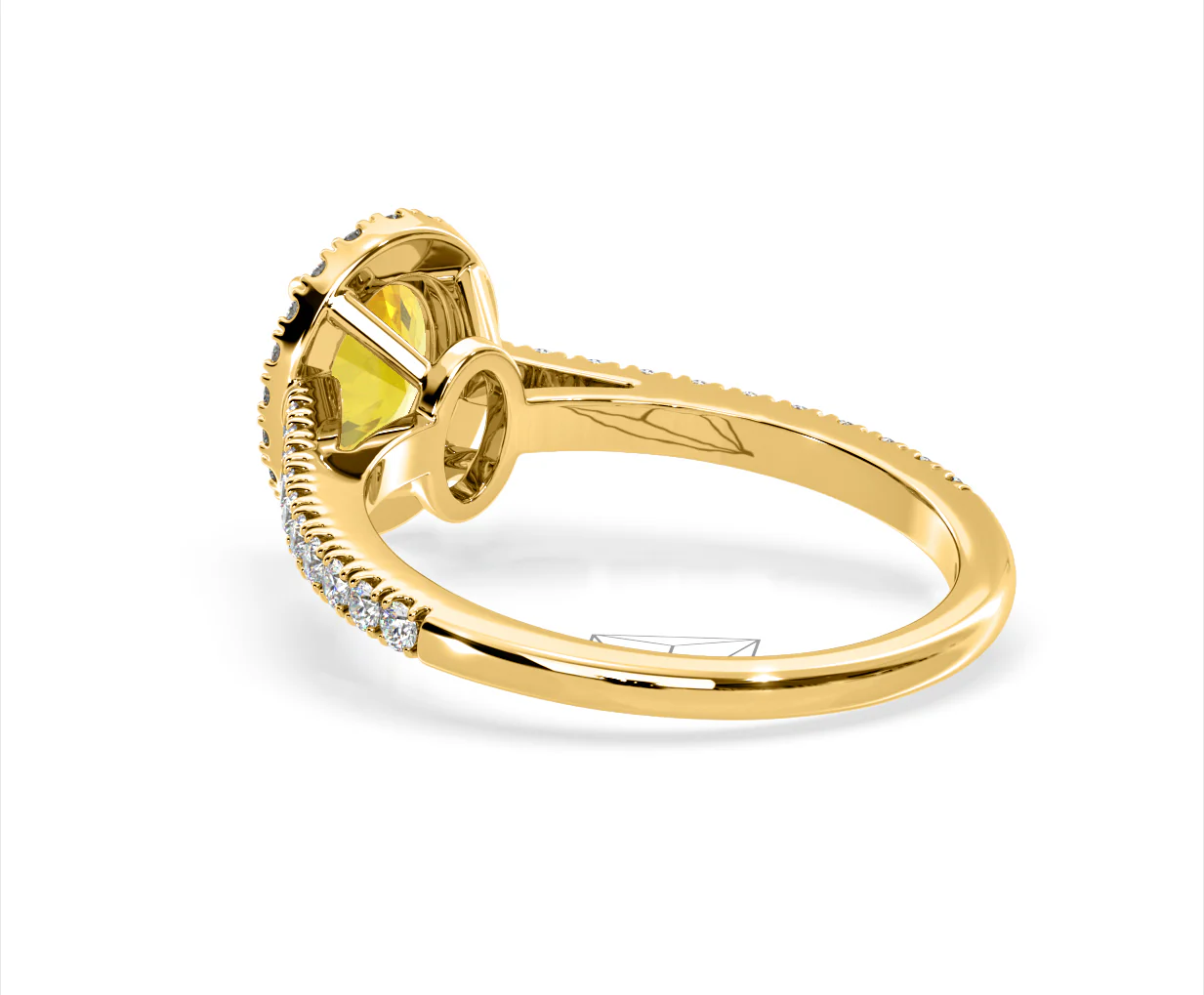 Georgina Yellow Lab Diamond Oval Halo 1.60ct Ring in 18K Yellow Gold - Elara Collection - Image 38
