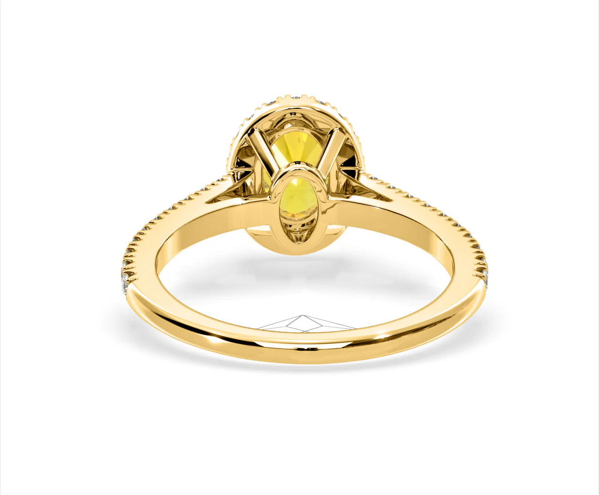 Georgina Yellow Lab Diamond Oval Halo 1.60ct Ring in 18K Yellow Gold - Elara Collection - Image 46