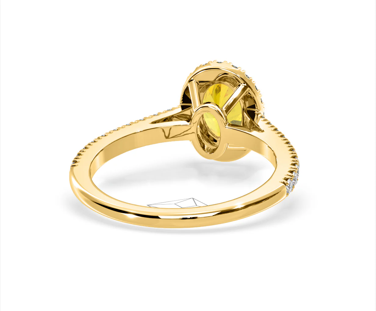 Georgina Yellow Lab Diamond Oval Halo 1.60ct Ring in 18K Yellow Gold - Elara Collection - Image 50