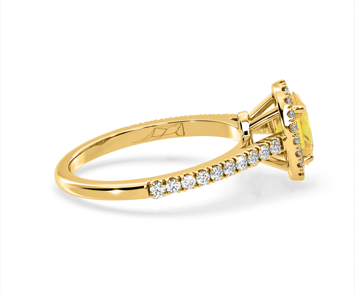 Georgina Yellow Lab Diamond Oval Halo 1.60ct Ring in 18K Yellow Gold - Elara Collection - Image 65