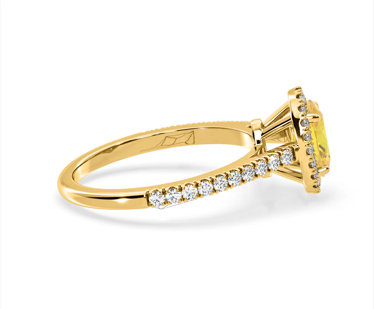 Georgina Yellow Lab Diamond Oval Halo 1.60ct Ring in 18K Yellow Gold - Elara Collection - Image 66