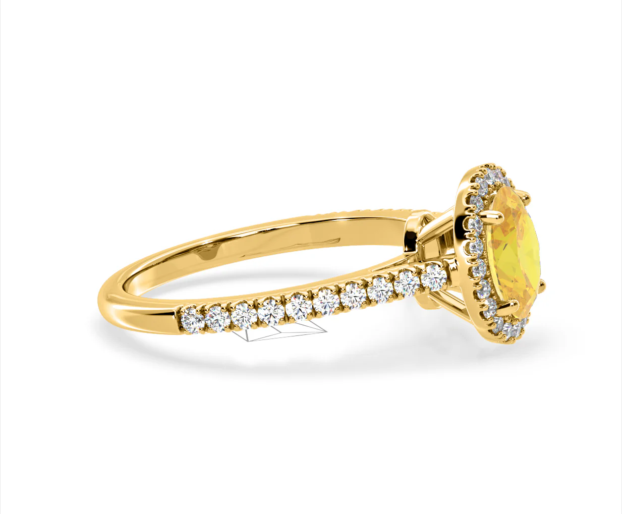 Georgina Yellow Lab Diamond Oval Halo 1.60ct Ring in 18K Yellow Gold - Elara Collection - Image 71