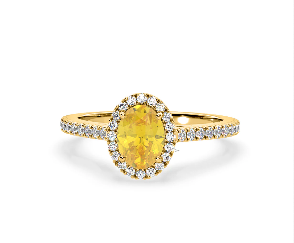 Georgina Yellow Lab Diamond Oval Halo 1.60ct Ring in 18K Yellow Gold - Elara Collection - Image 8