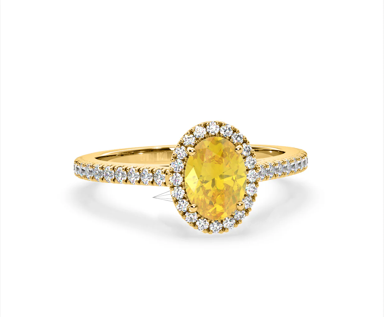 Georgina Yellow Lab Diamond Oval Halo 1.60ct Ring in 18K Yellow Gold - Elara Collection - Image 84