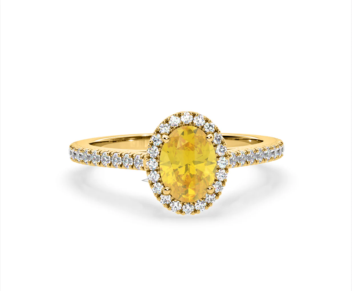Georgina Yellow Lab Diamond Oval Halo 1.60ct Ring in 18K Yellow Gold - Elara Collection - Image 85