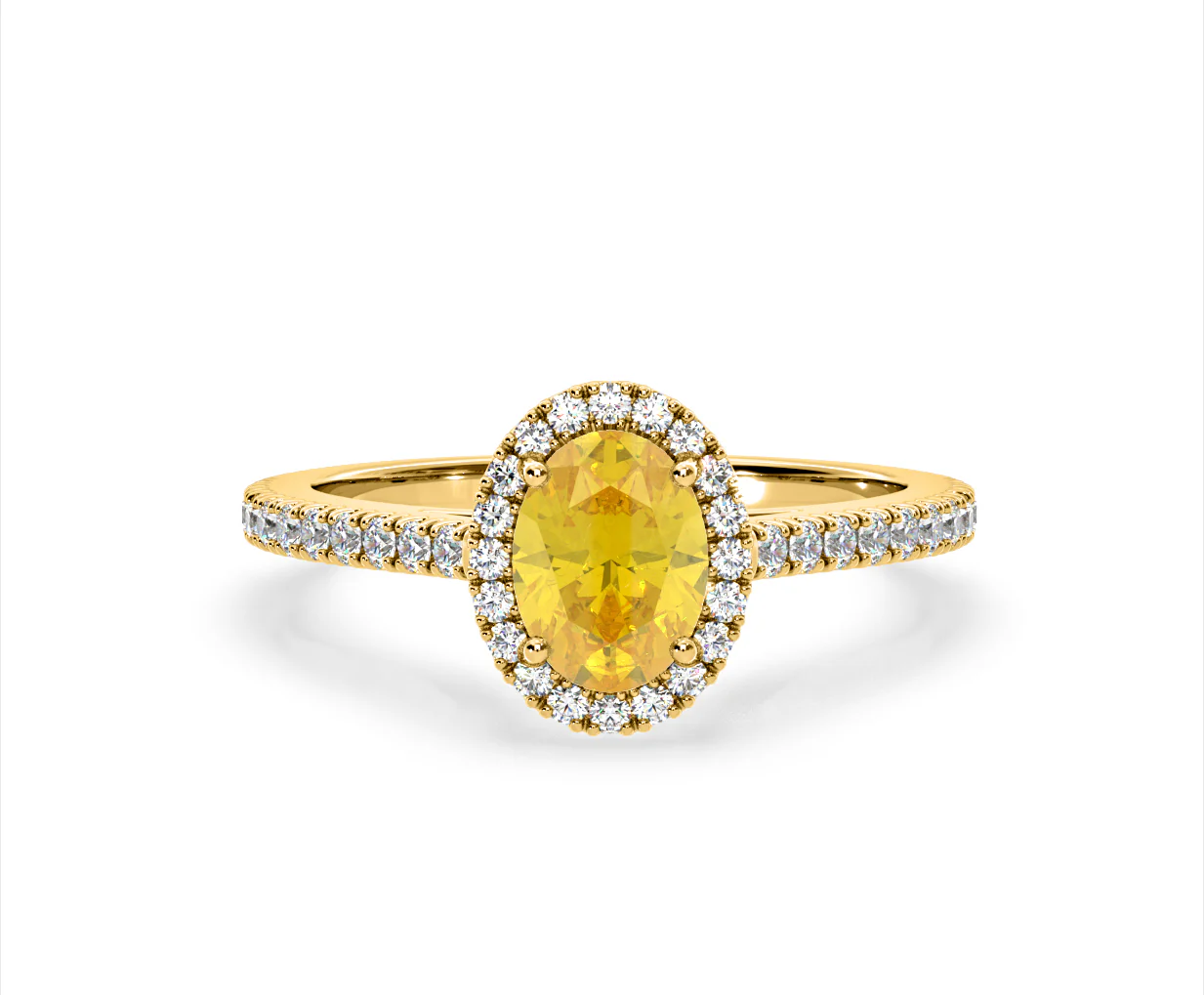 Georgina Yellow Lab Diamond Oval Halo 1.60ct Ring in 18K Yellow Gold - Elara Collection - Image 86
