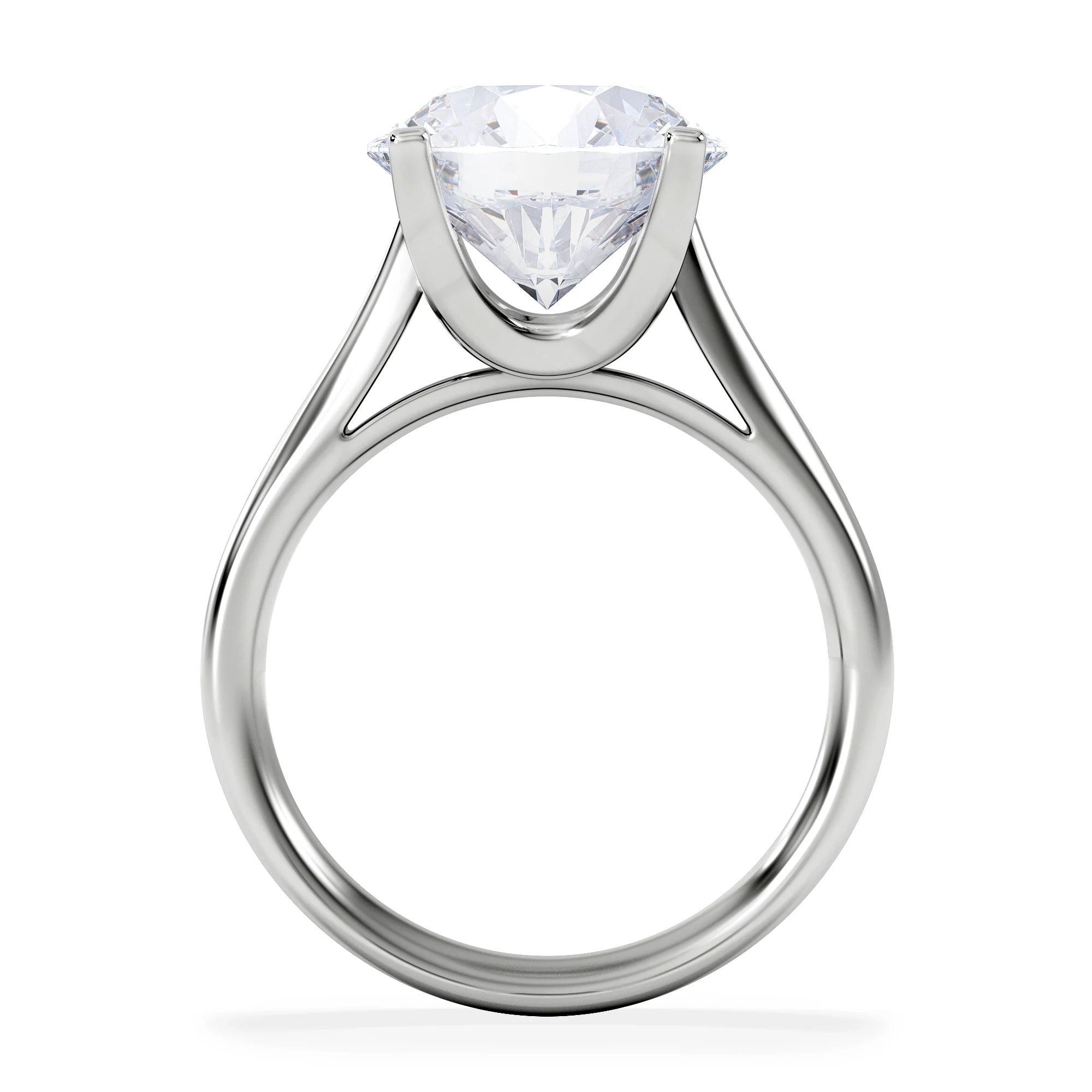 Grace 5.00ct Lab Diamond Round Cut Engagement Ring in 18K White Gold G/VS1 - Image 3