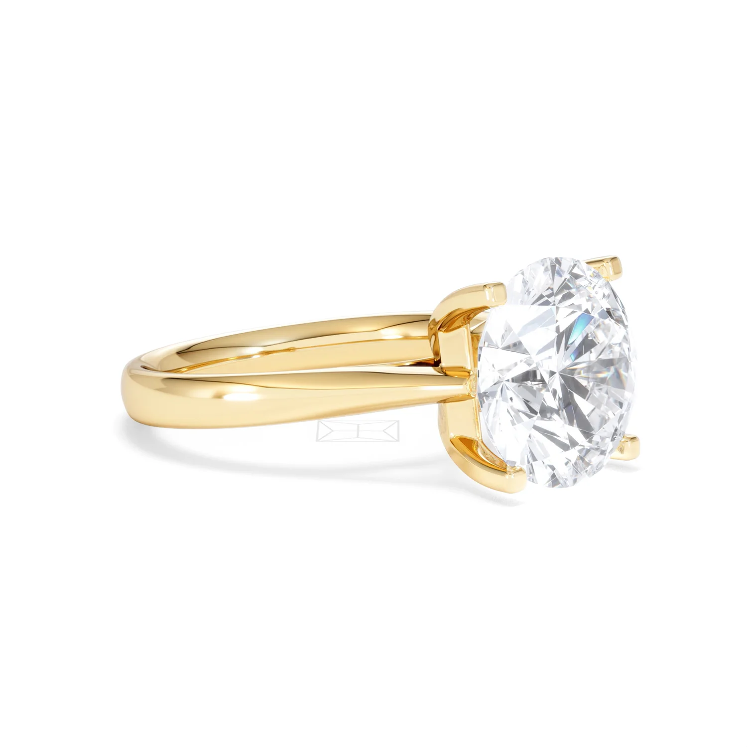 Grace 5.00ct Lab Diamond Round Cut Engagement Ring in 18K Yellow Gold G/VS1 - Image 17