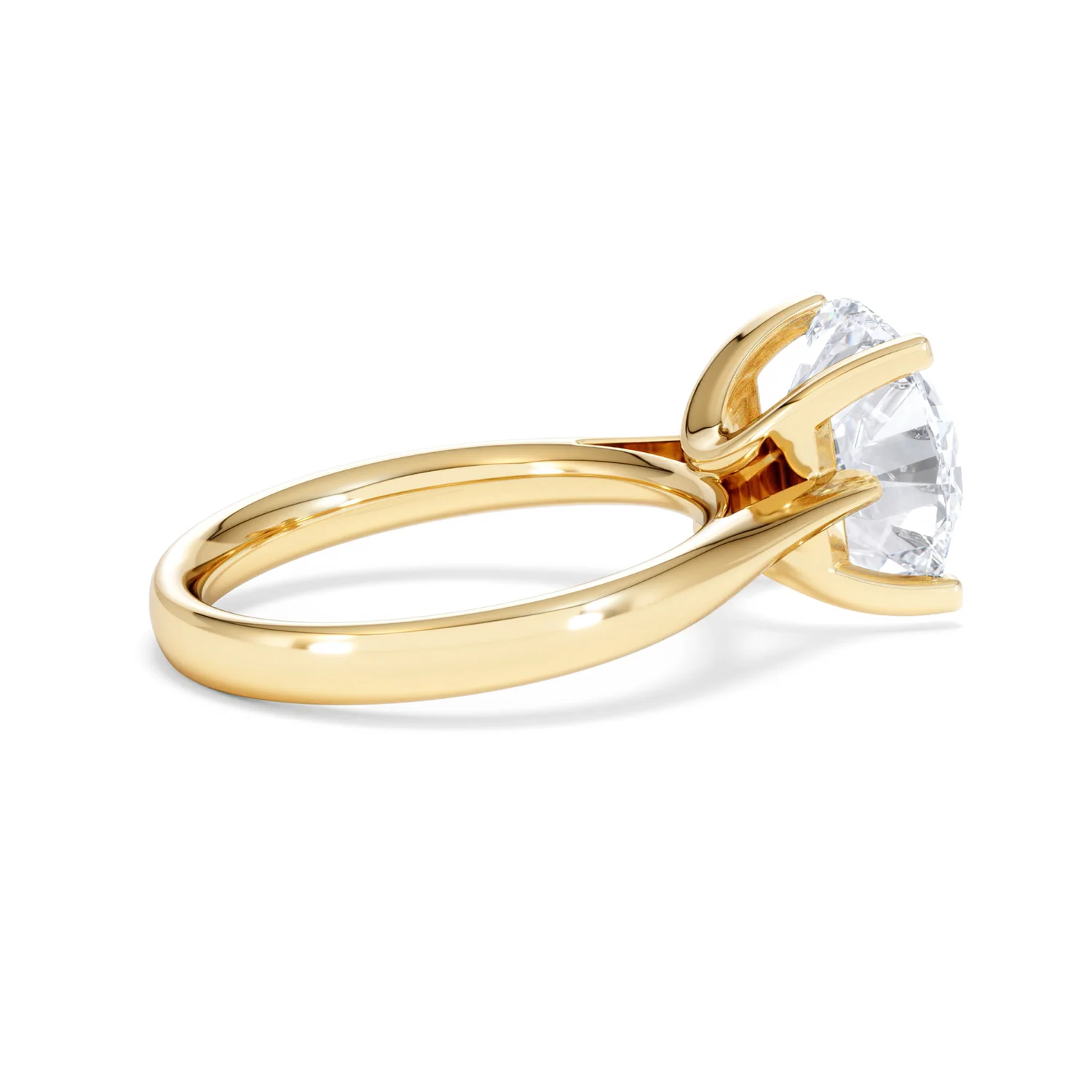 Grace 5.00ct Lab Diamond Round Cut Engagement Ring in 18K Yellow Gold G/VS1 - Image 32