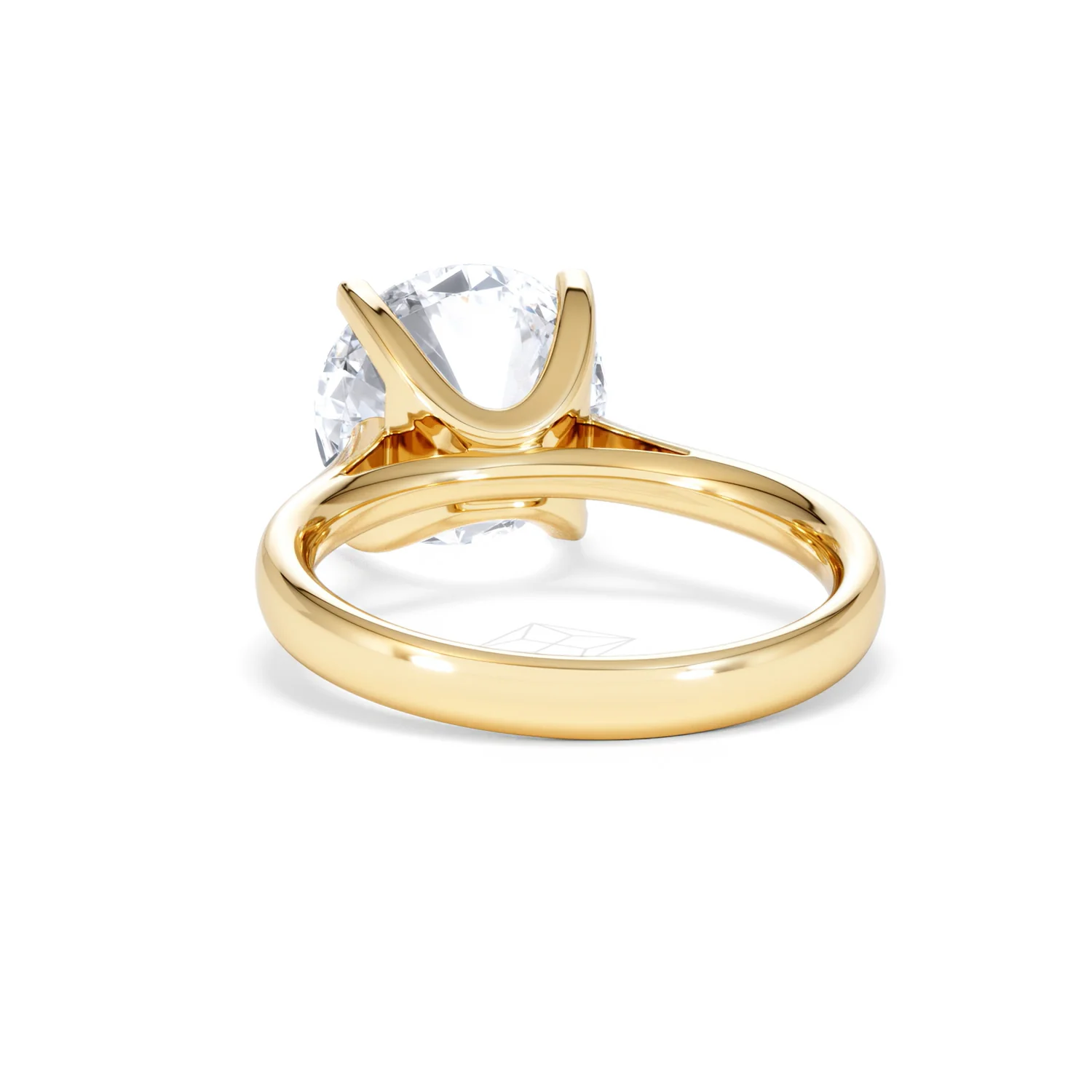 Grace 5.00ct Lab Diamond Round Cut Engagement Ring in 18K Yellow Gold G/VS1 - Image 50