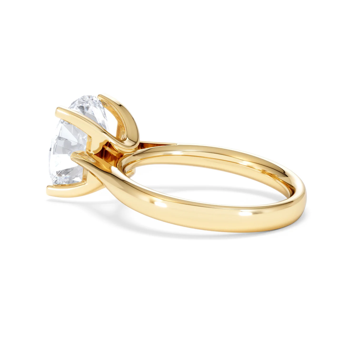 Grace 5.00ct Lab Diamond Round Cut Engagement Ring in 18K Yellow Gold G/VS1 - Image 60