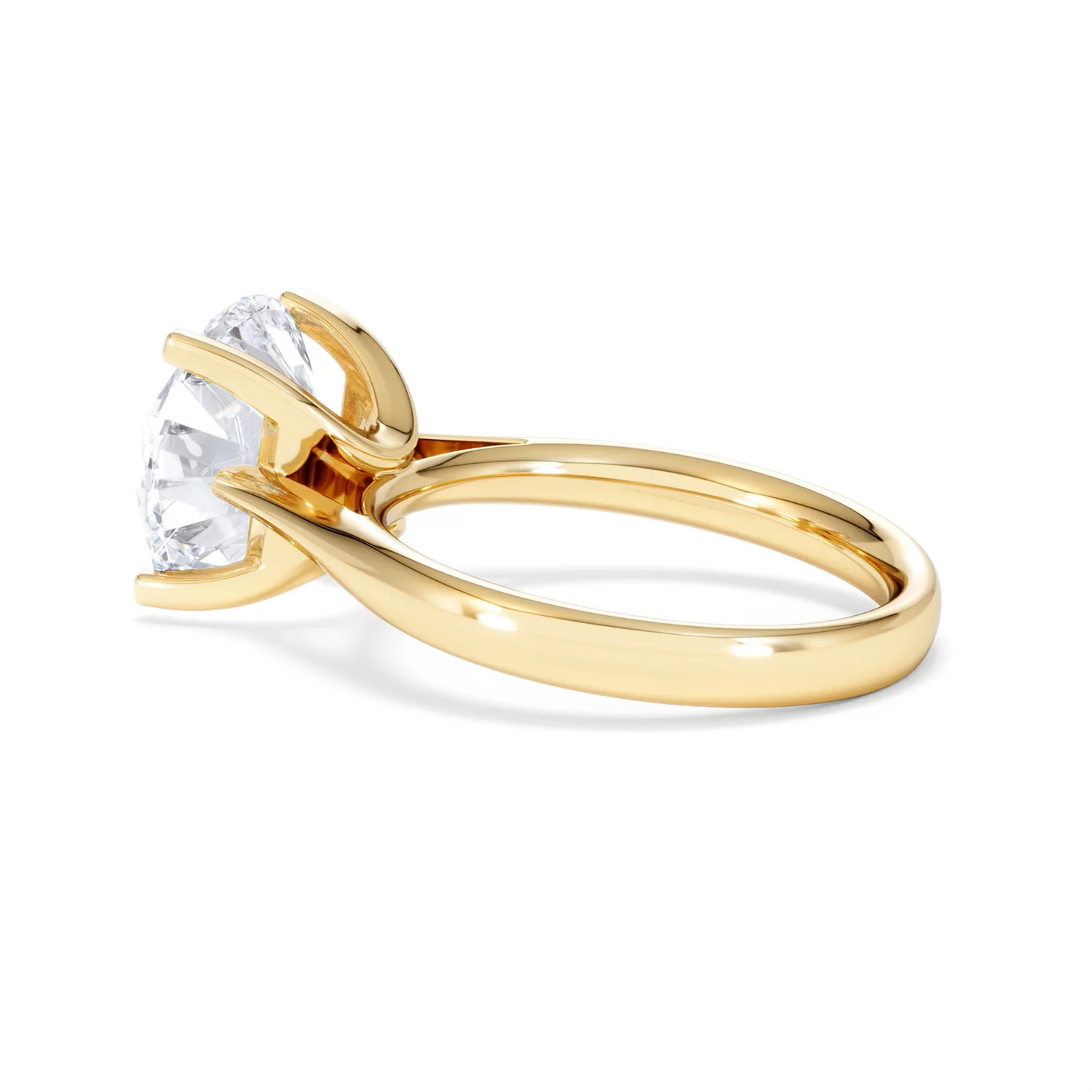 Grace 5.00ct Lab Diamond Round Cut Engagement Ring in 18K Yellow Gold G/VS1 - Image 61