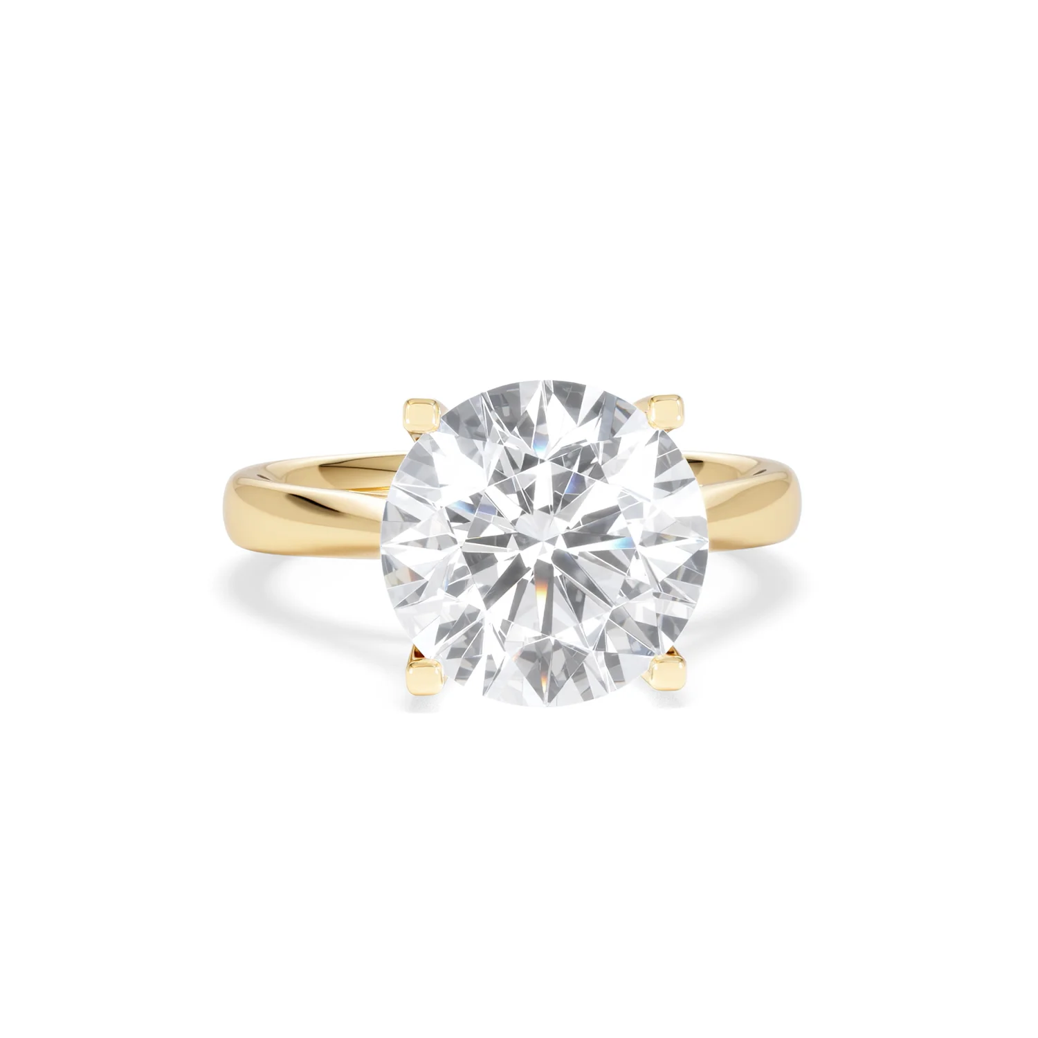 Grace 5.00ct Lab Diamond Round Cut Engagement Ring in 18K Yellow Gold G/VS1 - Image 8