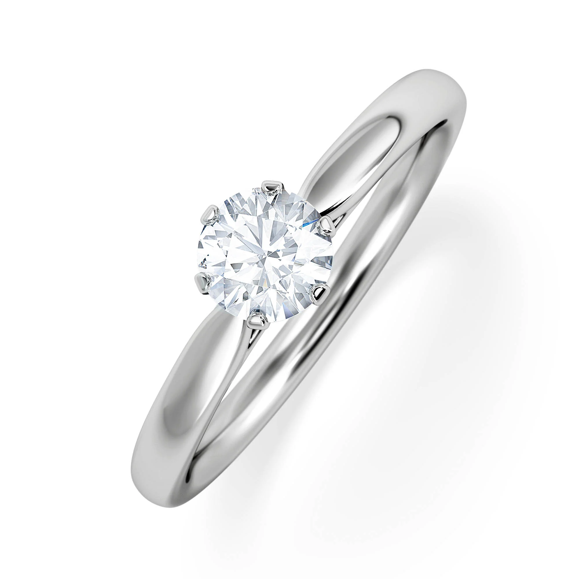 Half Carat Diamond Engagement Ring Low Chloe Lab F/VS1 18K White Gold