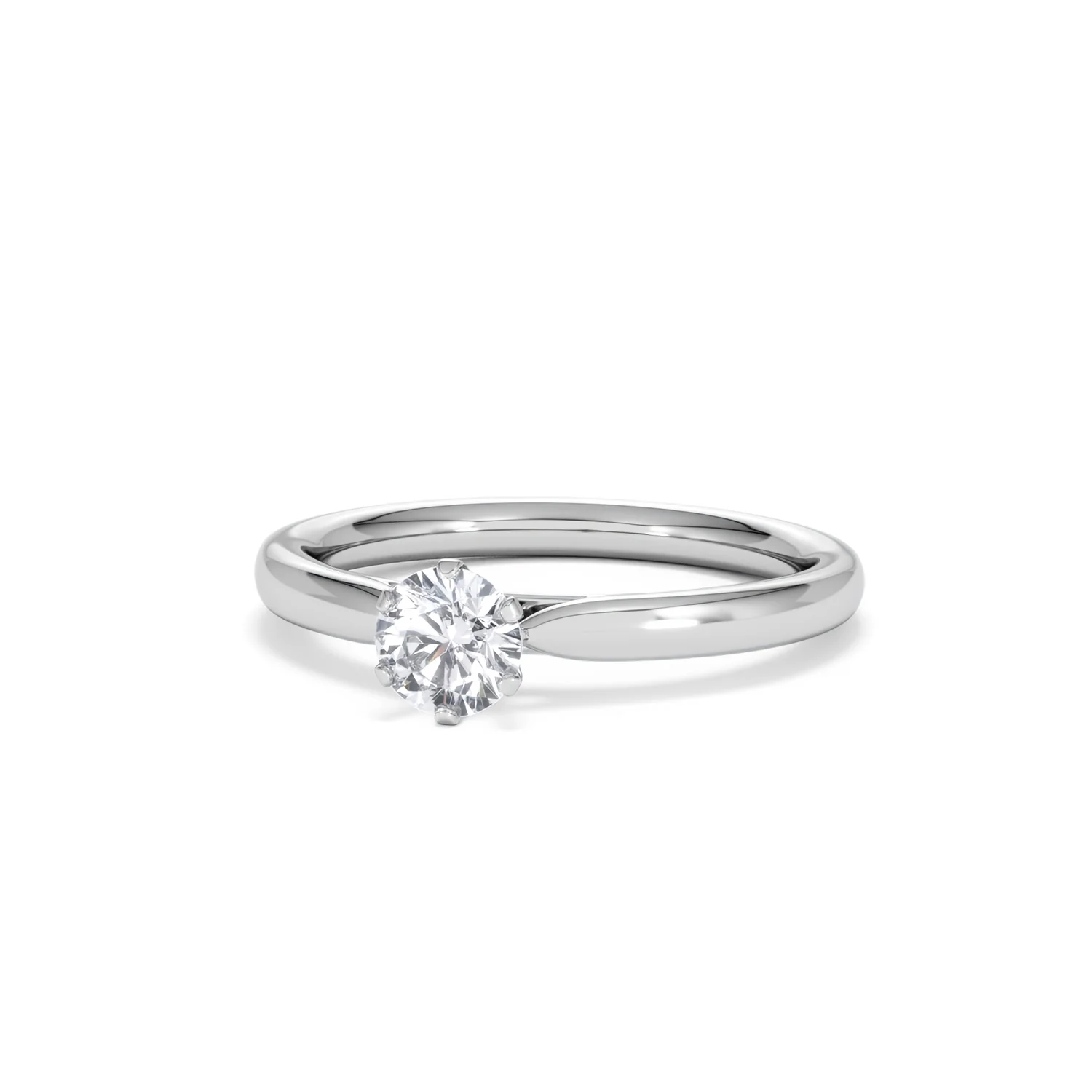 Half Carat Diamond Engagement Ring Low Chloe Lab F/VS1 18K White Gold - Image 84
