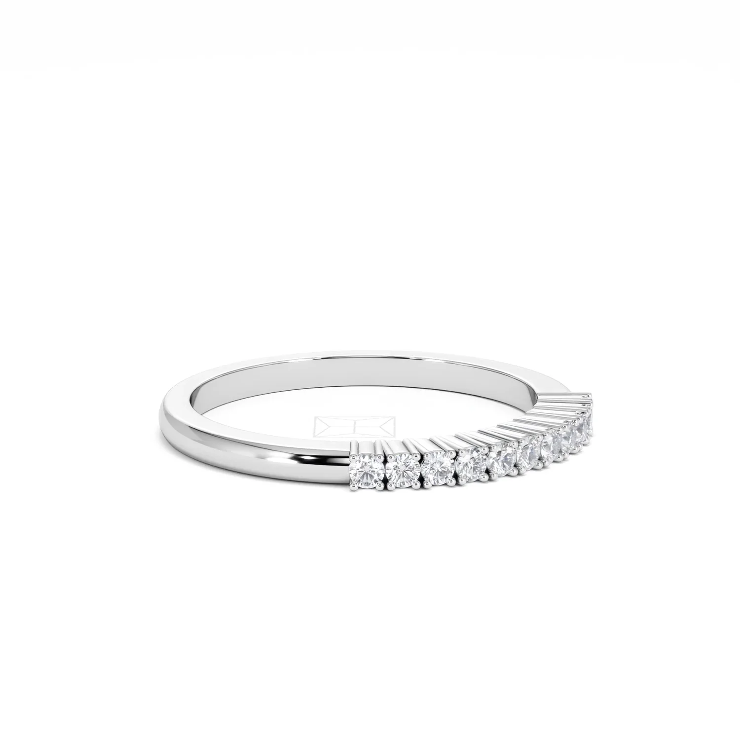 Half Eternity Ring 0.15CT Claw Set Lab Diamond 9K White Gold - Image 20