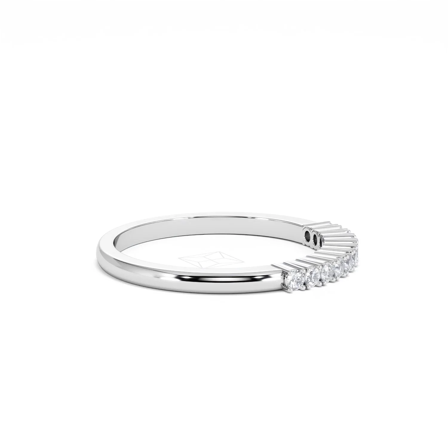 Half Eternity Ring 0.15CT Claw Set Lab Diamond 9K White Gold - Image 27