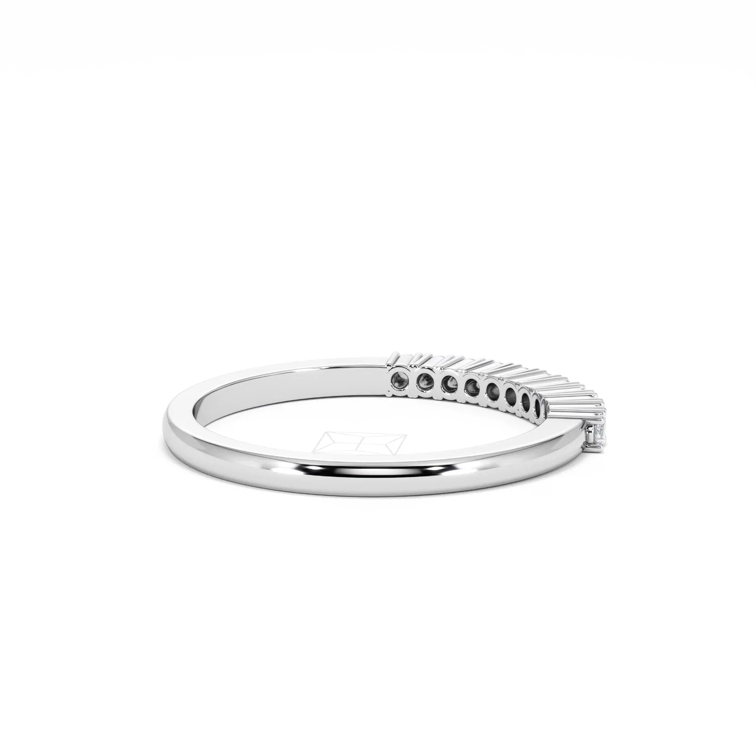 Half Eternity Ring 0.15CT Claw Set Lab Diamond 9K White Gold - Image 38