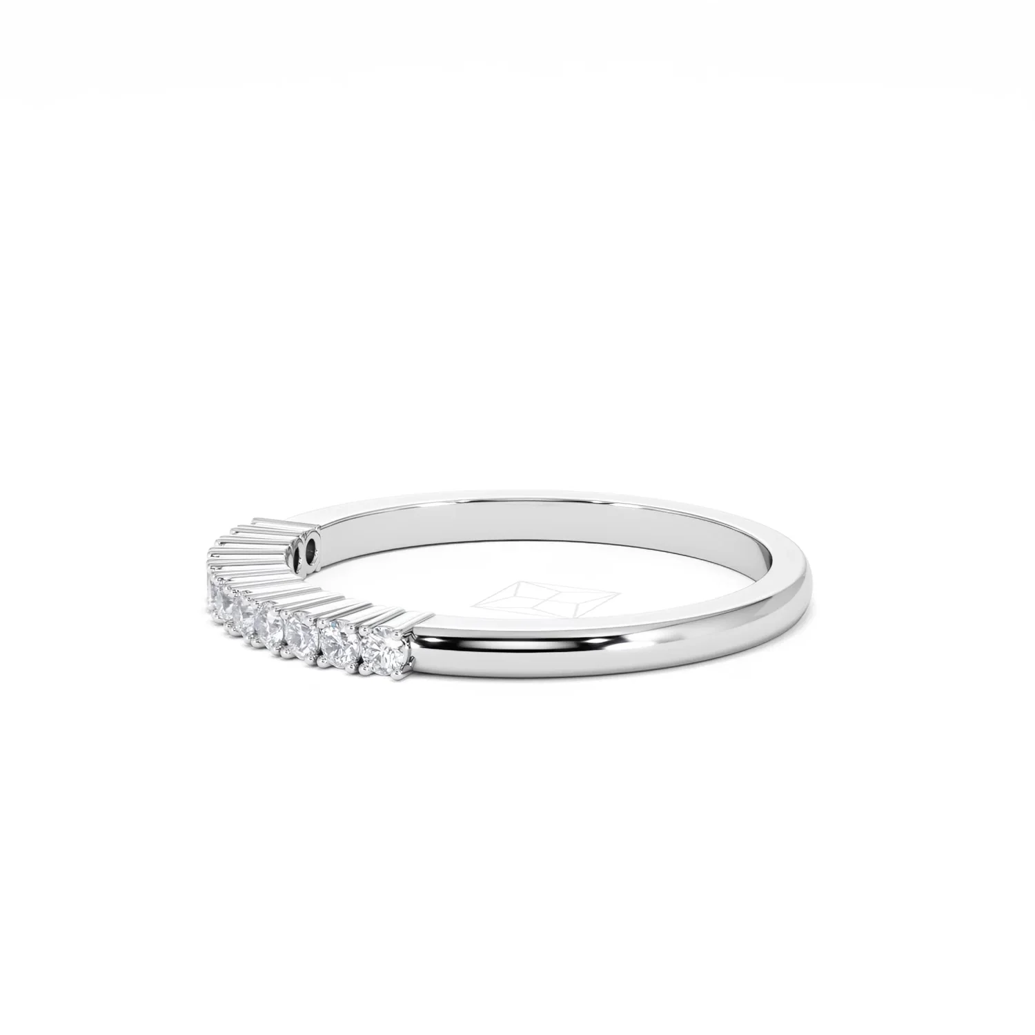 Half Eternity Ring 0.15CT Claw Set Lab Diamond 9K White Gold - Image 74