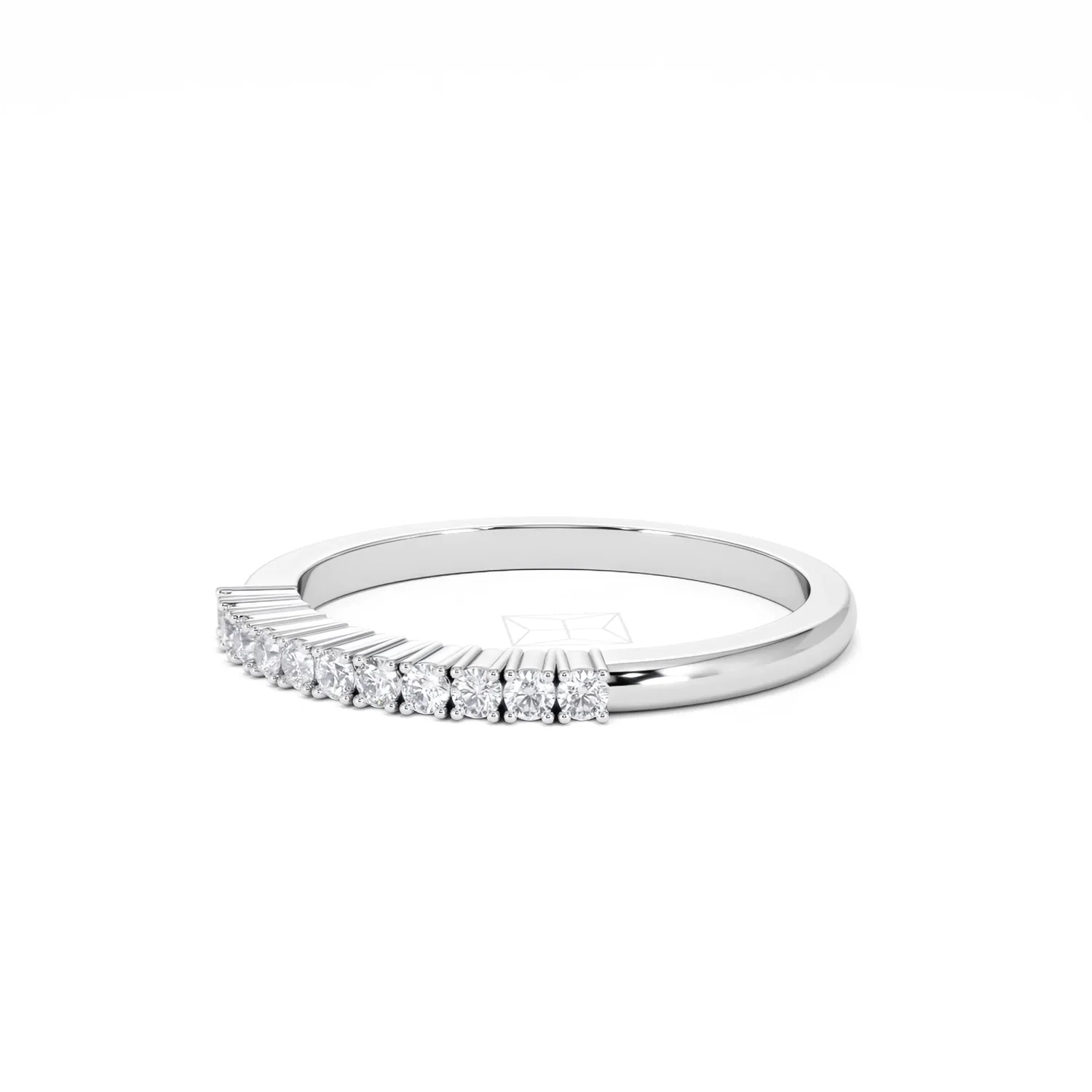 Half Eternity Ring 0.15CT Claw Set Lab Diamond 9K White Gold - Image 81