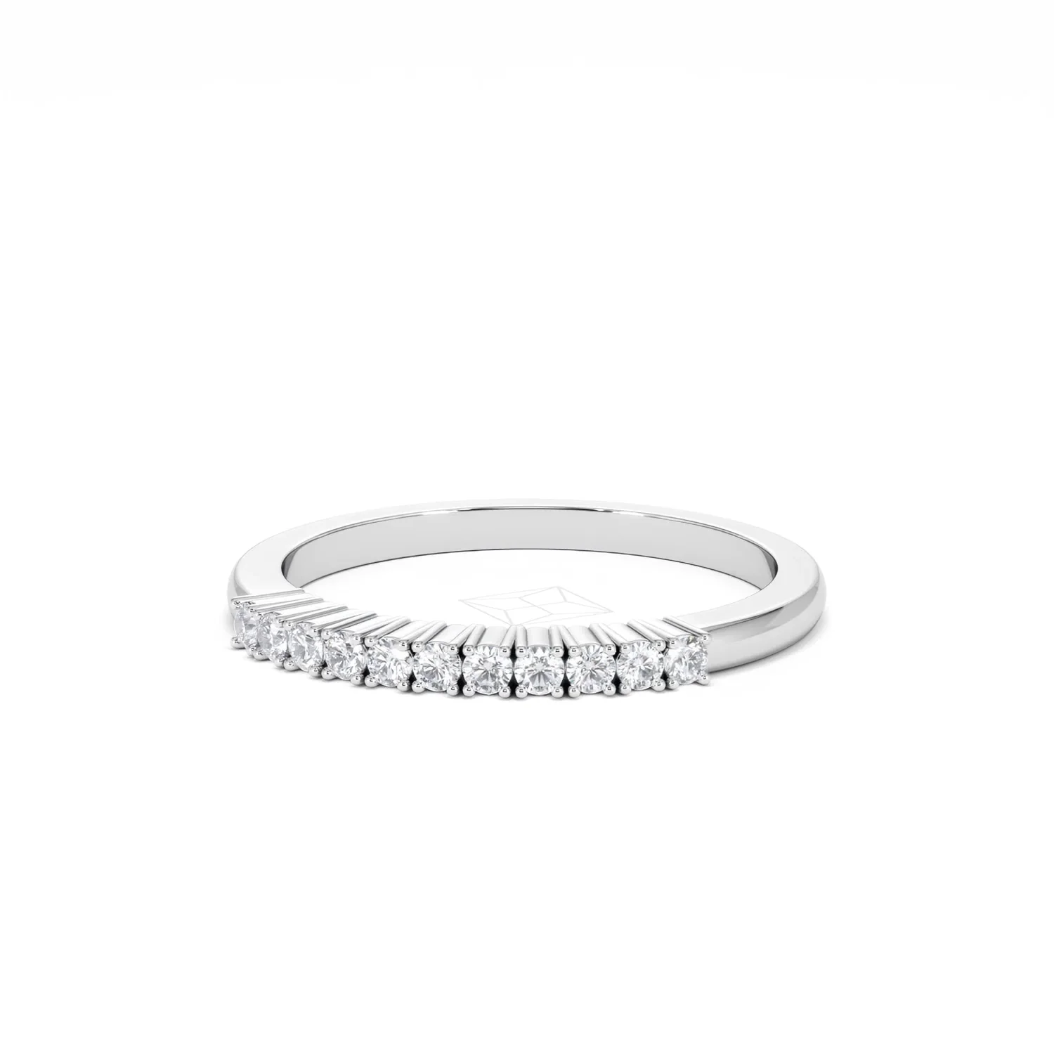 Half Eternity Ring 0.15CT Claw Set Lab Diamond 9K White Gold - Image 86