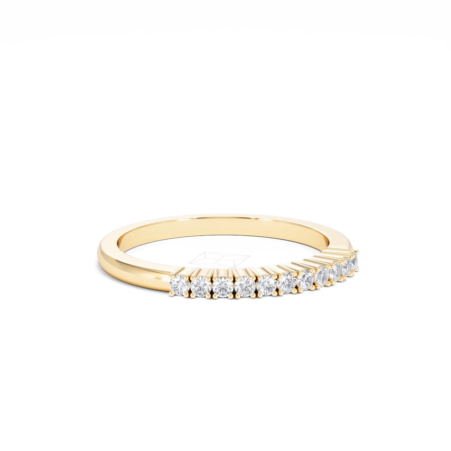 Half Eternity Ring Lab Diamond 9K Yellow Gold 0.15CT - Image 16