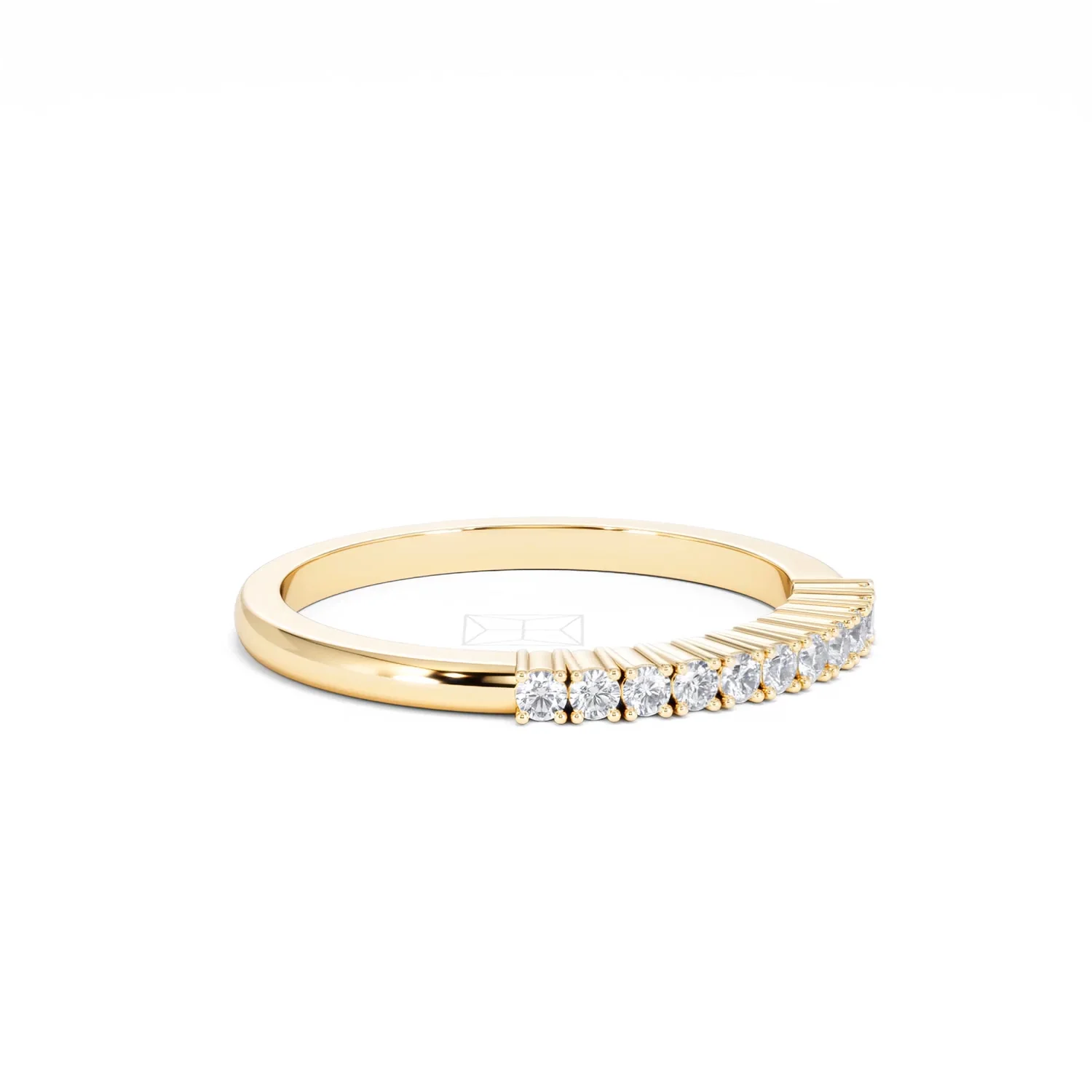 Half Eternity Ring Lab Diamond 9K Yellow Gold 0.15CT - Image 20