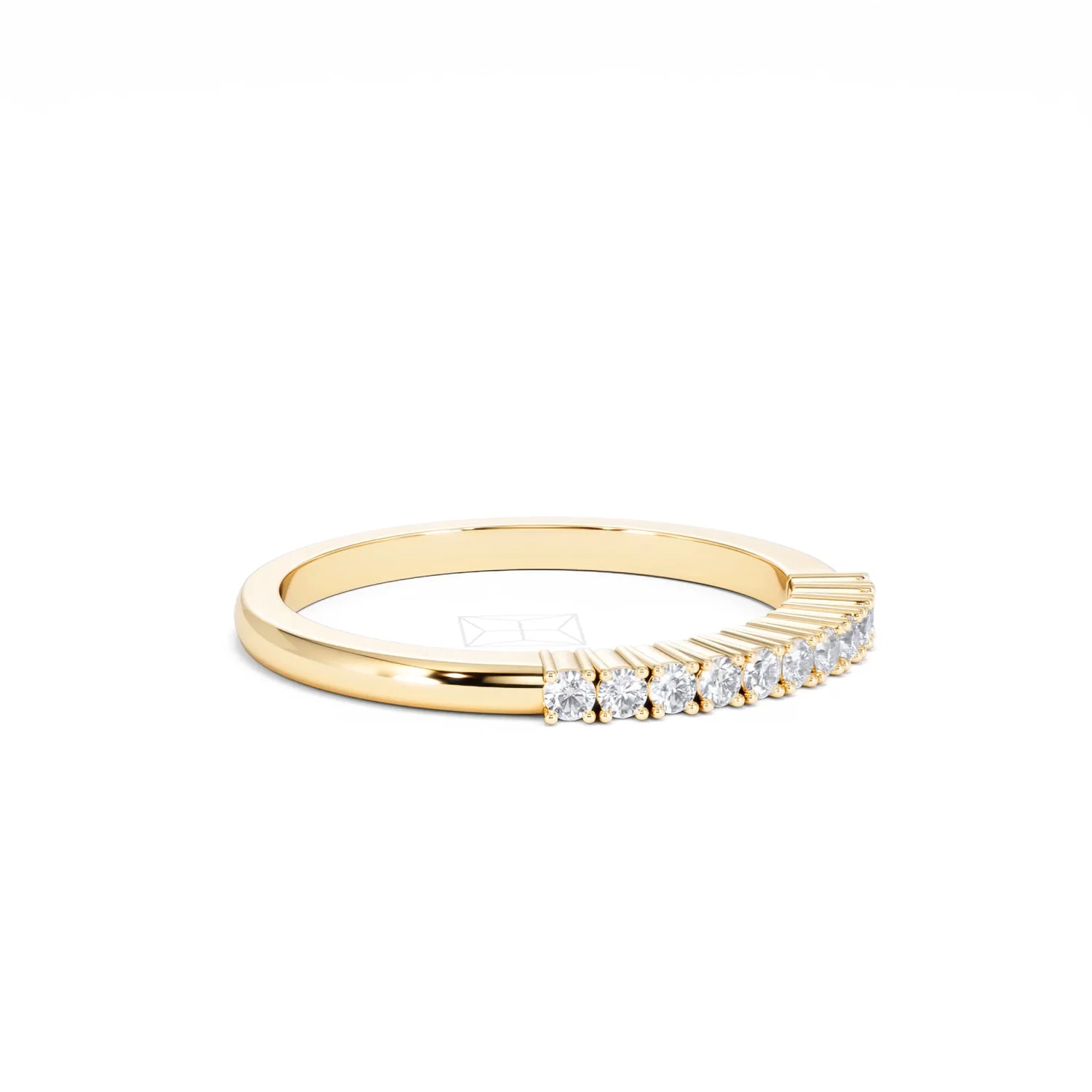 Half Eternity Ring Lab Diamond 9K Yellow Gold 0.15CT - Image 21