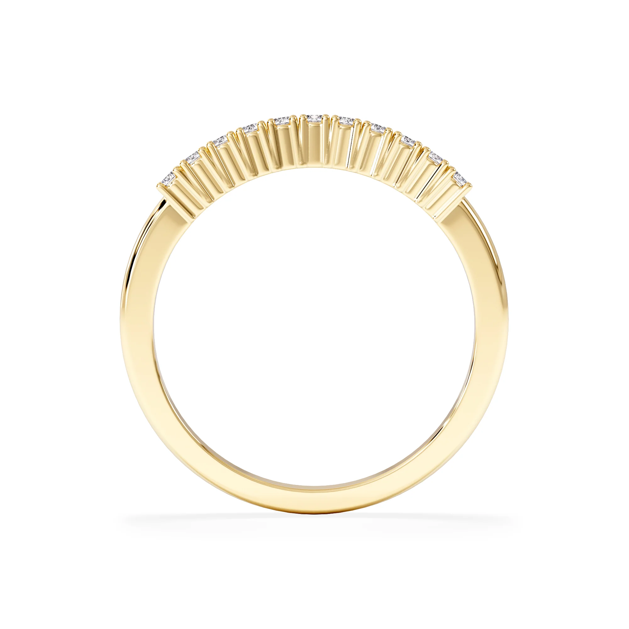 Half Eternity Ring Lab Diamond 9K Yellow Gold 0.15CT - Image 3