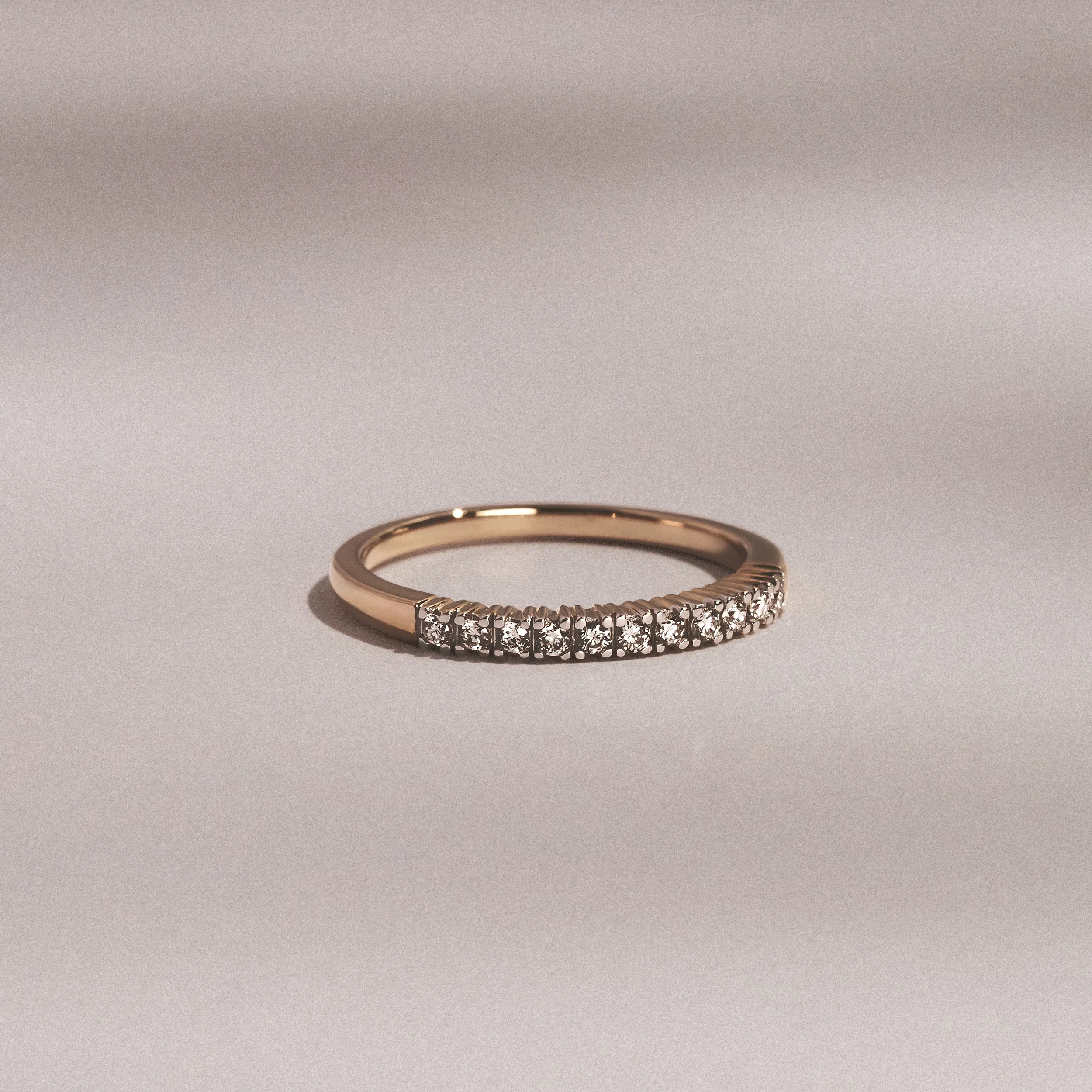 Half Eternity Ring Lab Diamond 9K Yellow Gold 0.15CT - Image 6