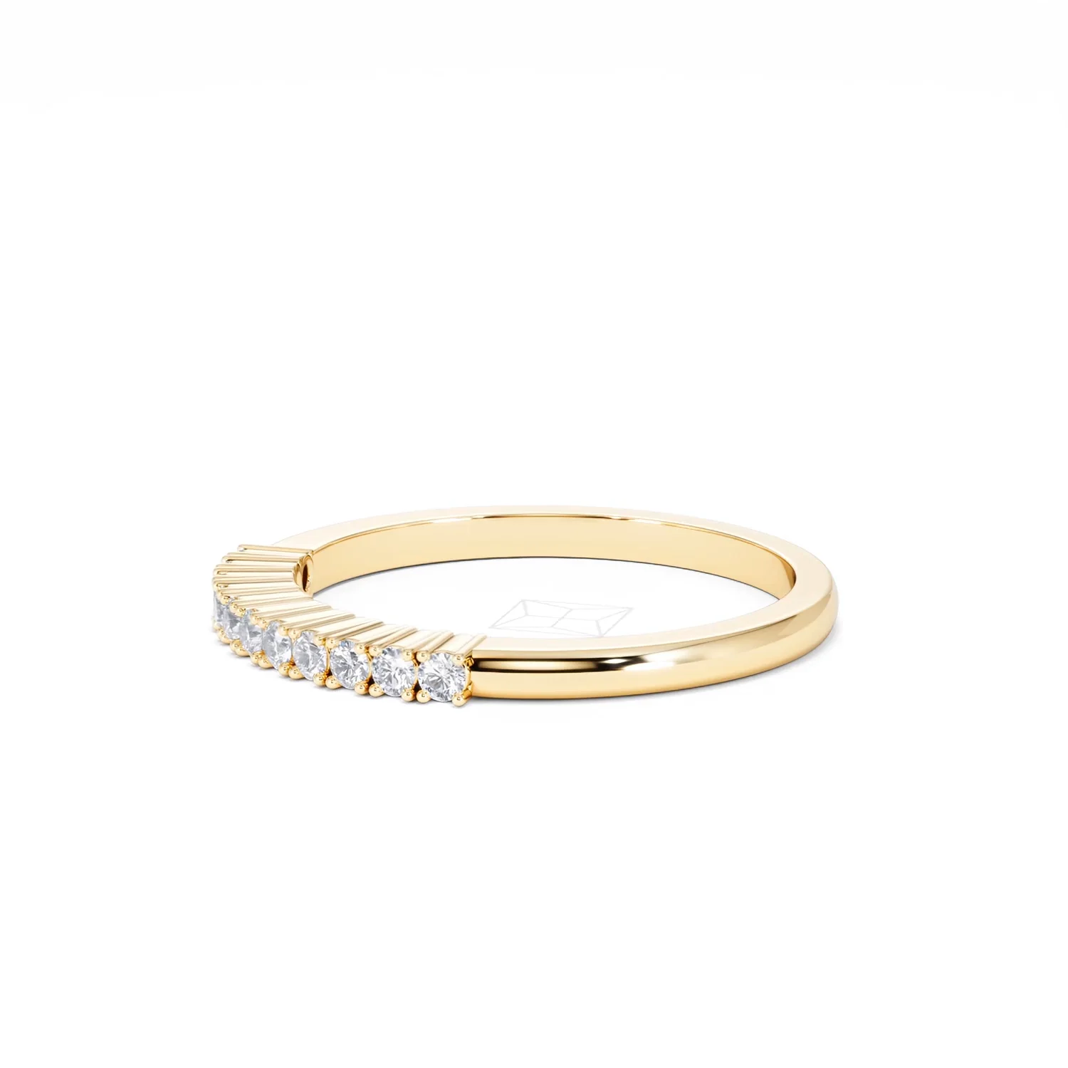 Half Eternity Ring Lab Diamond 9K Yellow Gold 0.15CT - Image 76