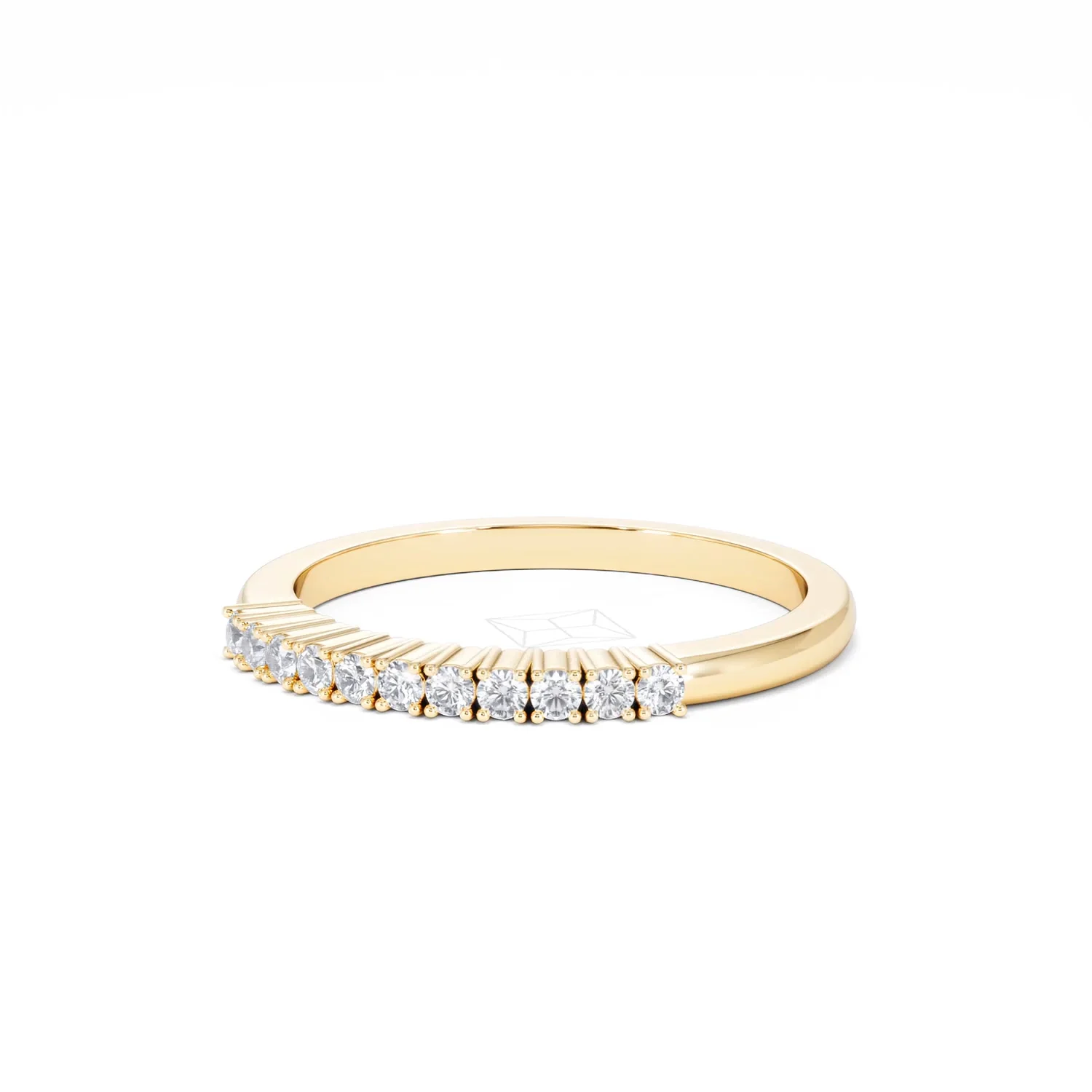 Half Eternity Ring Lab Diamond 9K Yellow Gold 0.15CT - Image 84