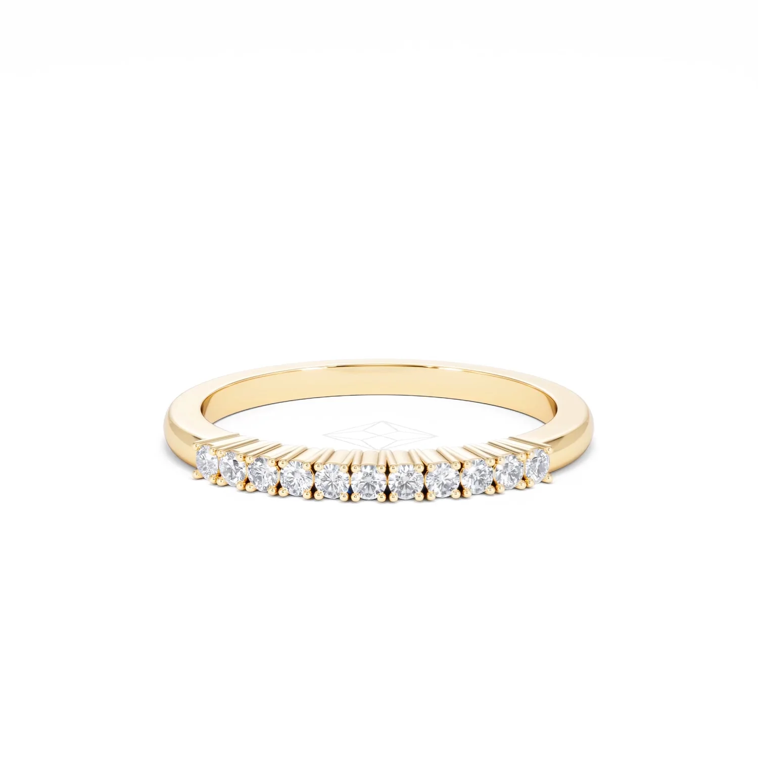 Half Eternity Ring Lab Diamond 9K Yellow Gold 0.15CT - Image 89