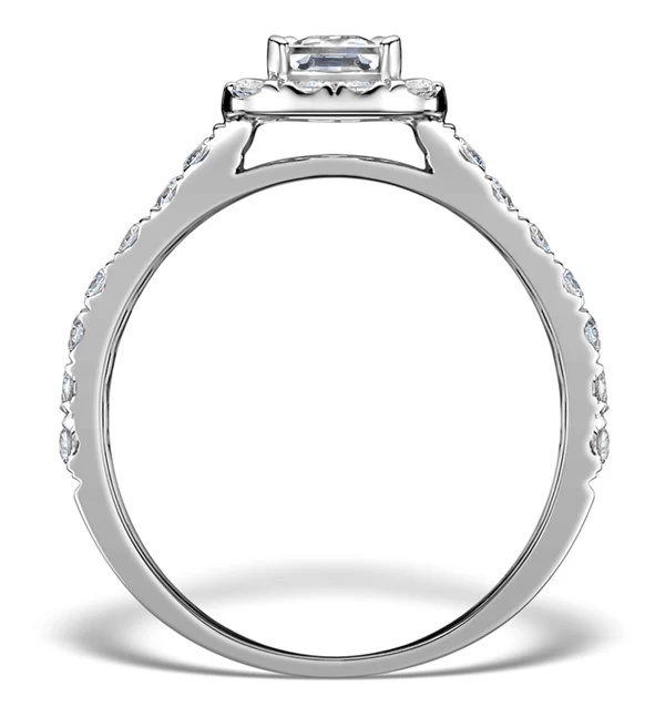 Halo Engagement Ring Aria 1.30ct SI2 Princess Diamond 18K White Gold - Image 2