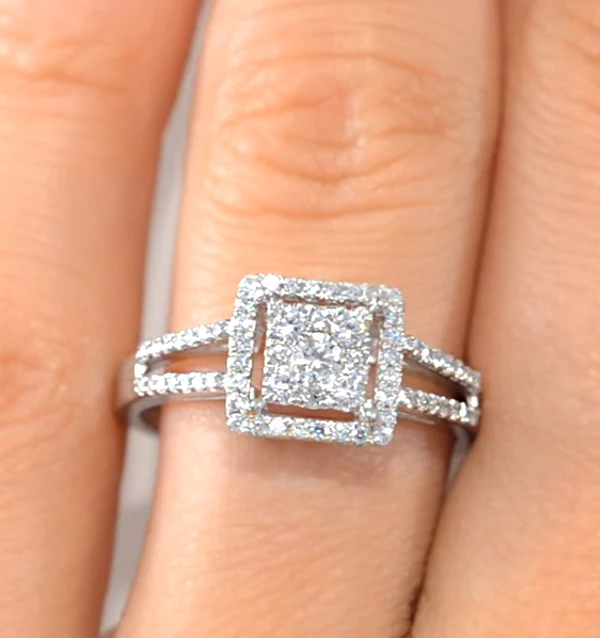 Halo Engagement Ring Galileo 0.50ct of Diamonds in 18K Gold - FT75 - Image 4