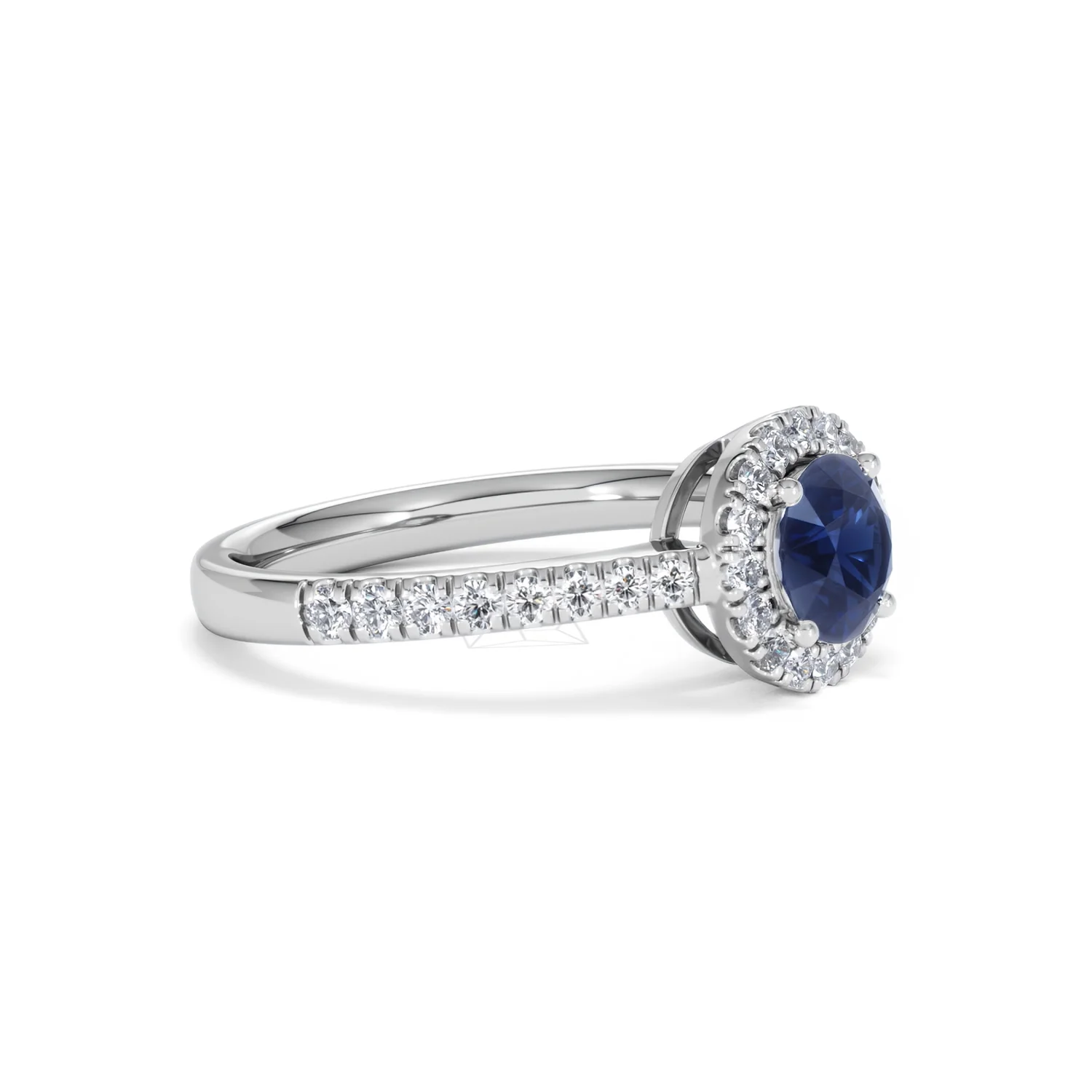 Halo Sapphire 0.75ct And Diamond 0.36ct 18K White Gold Ring - Image 20
