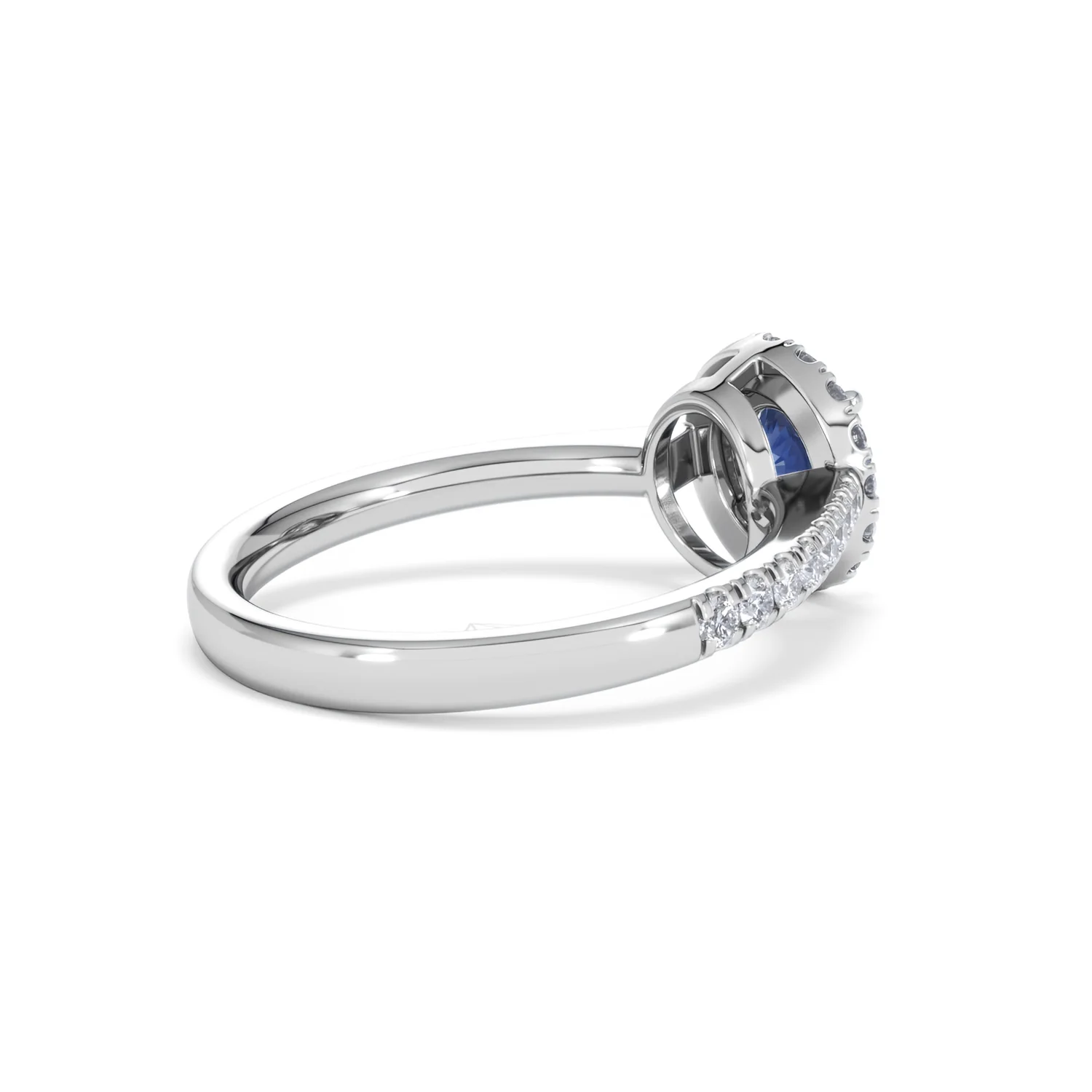 Halo Sapphire 0.75ct And Diamond 0.36ct 18K White Gold Ring - Image 36