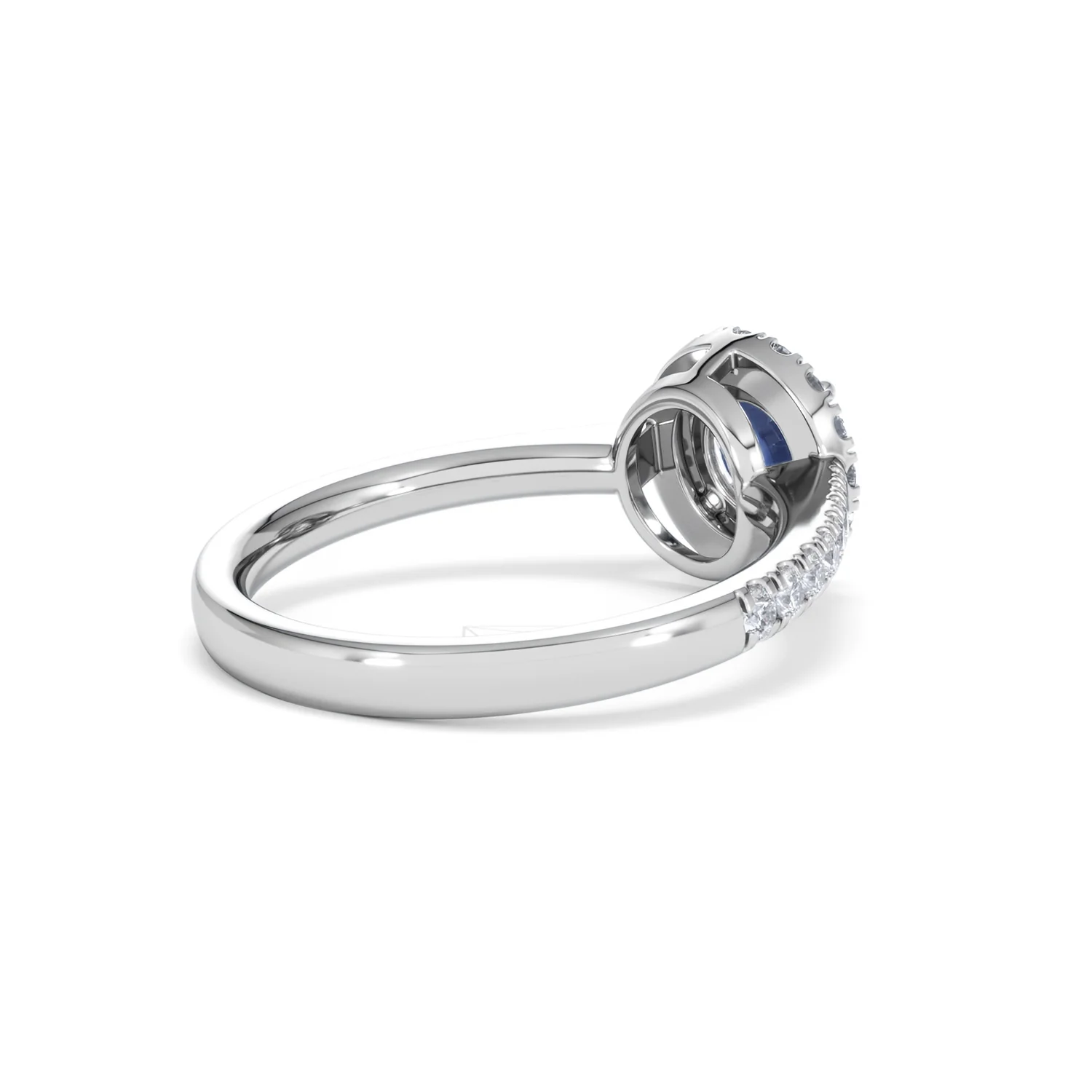 Halo Sapphire 0.75ct And Diamond 0.36ct 18K White Gold Ring - Image 38
