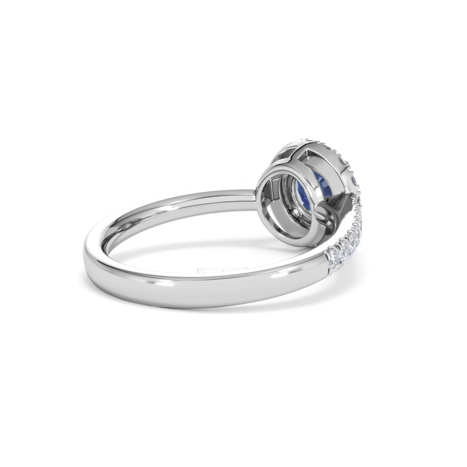 Halo Sapphire 0.75ct And Diamond 0.36ct 18K White Gold Ring - Image 39