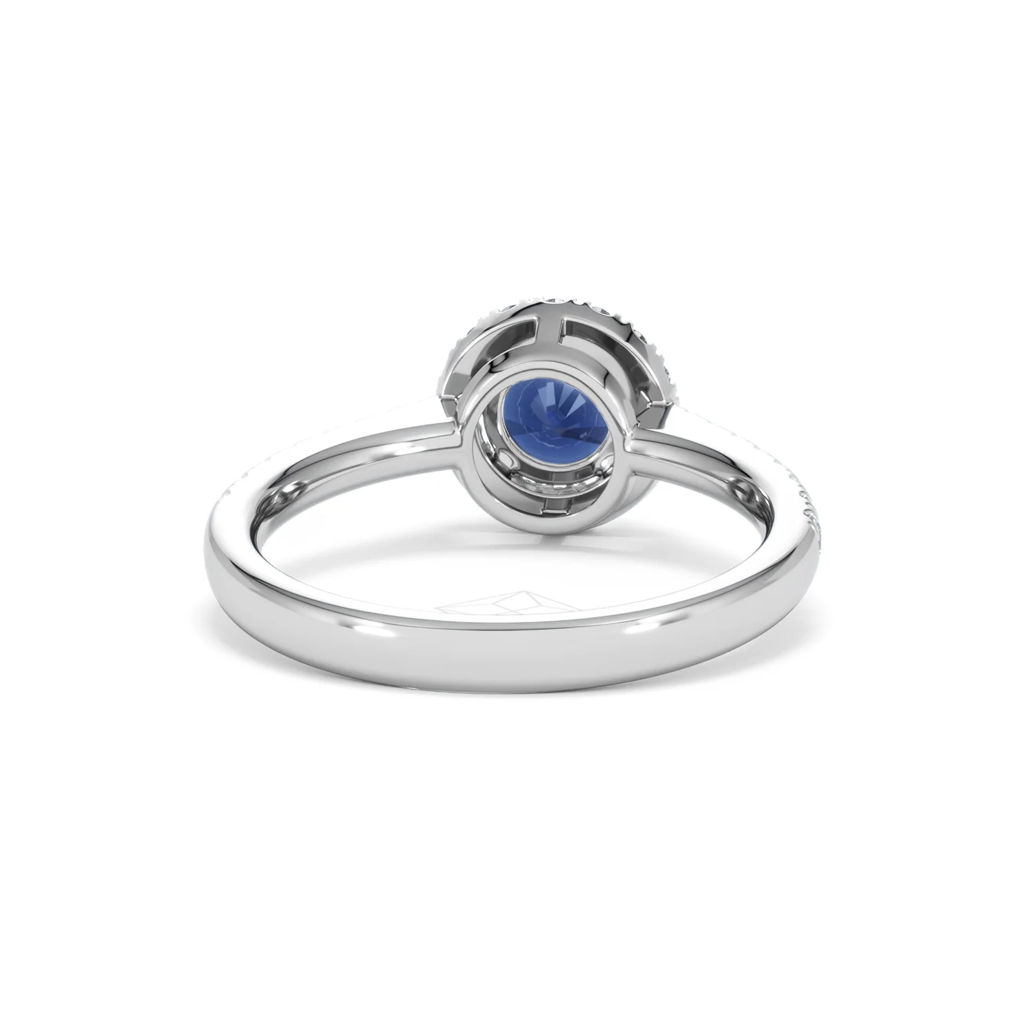 Halo Sapphire 0.75ct And Diamond 0.36ct 18K White Gold Ring - Image 46