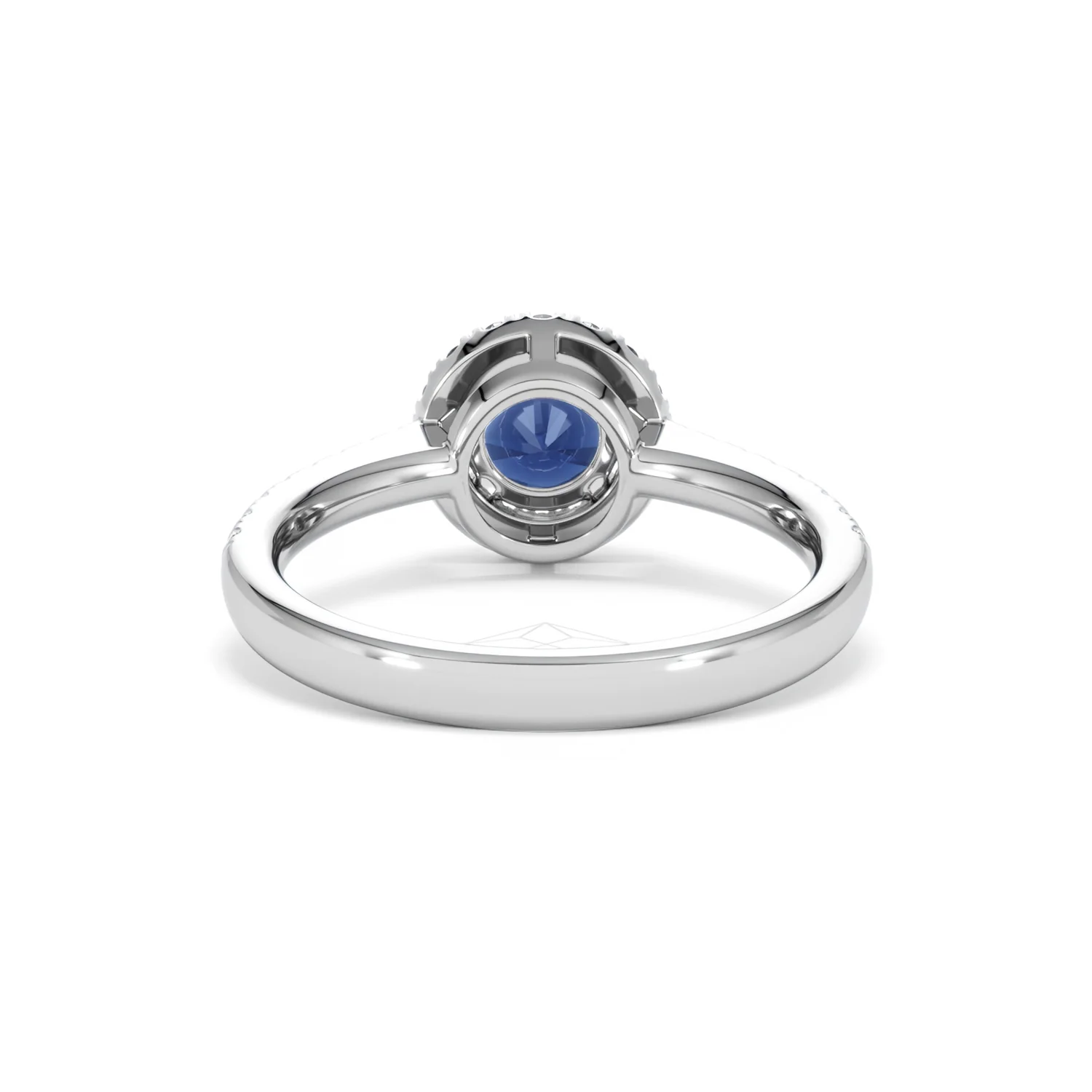 Halo Sapphire 0.75ct And Diamond 0.36ct 18K White Gold Ring - Image 48